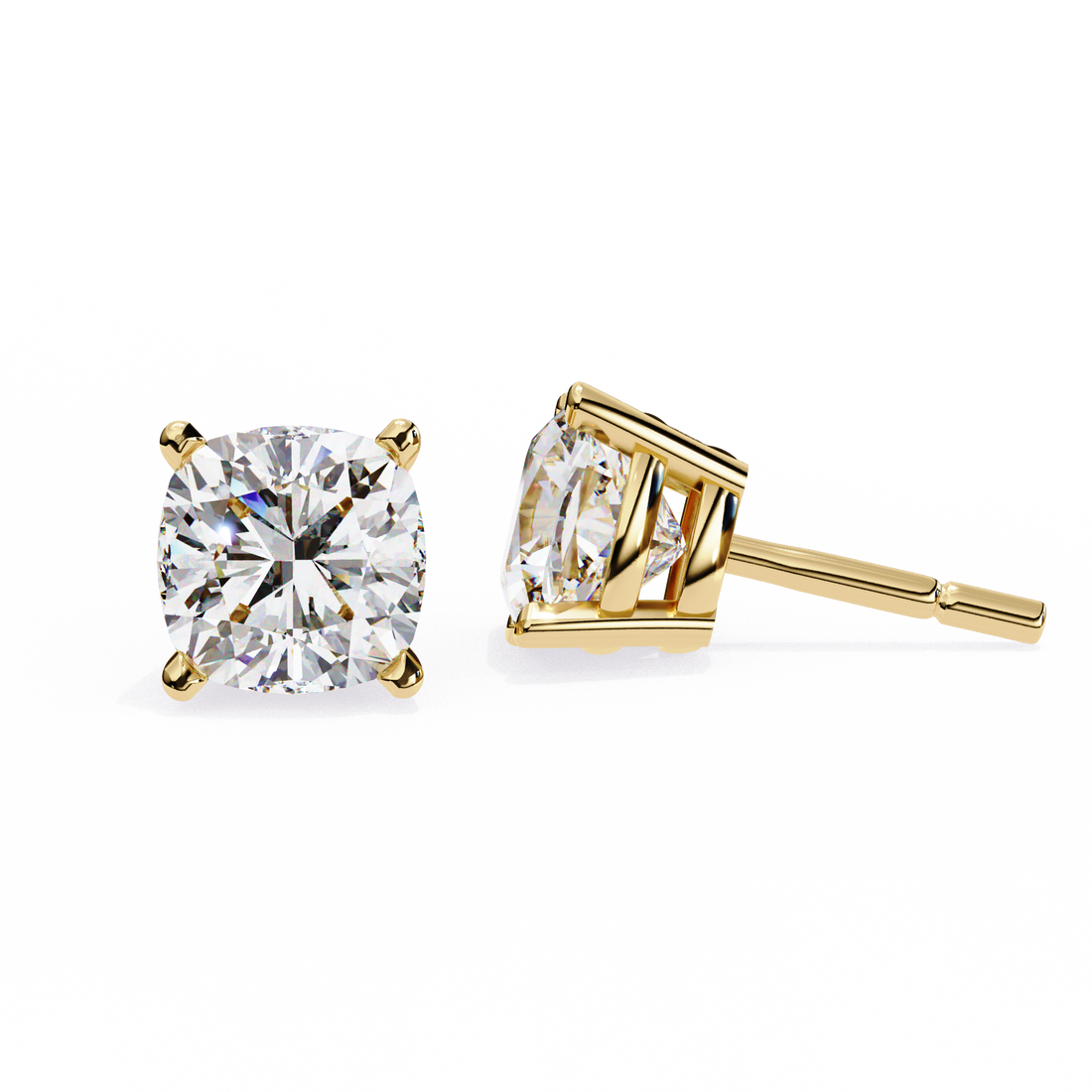 2.30 Carats Cushion Diamond Studs
