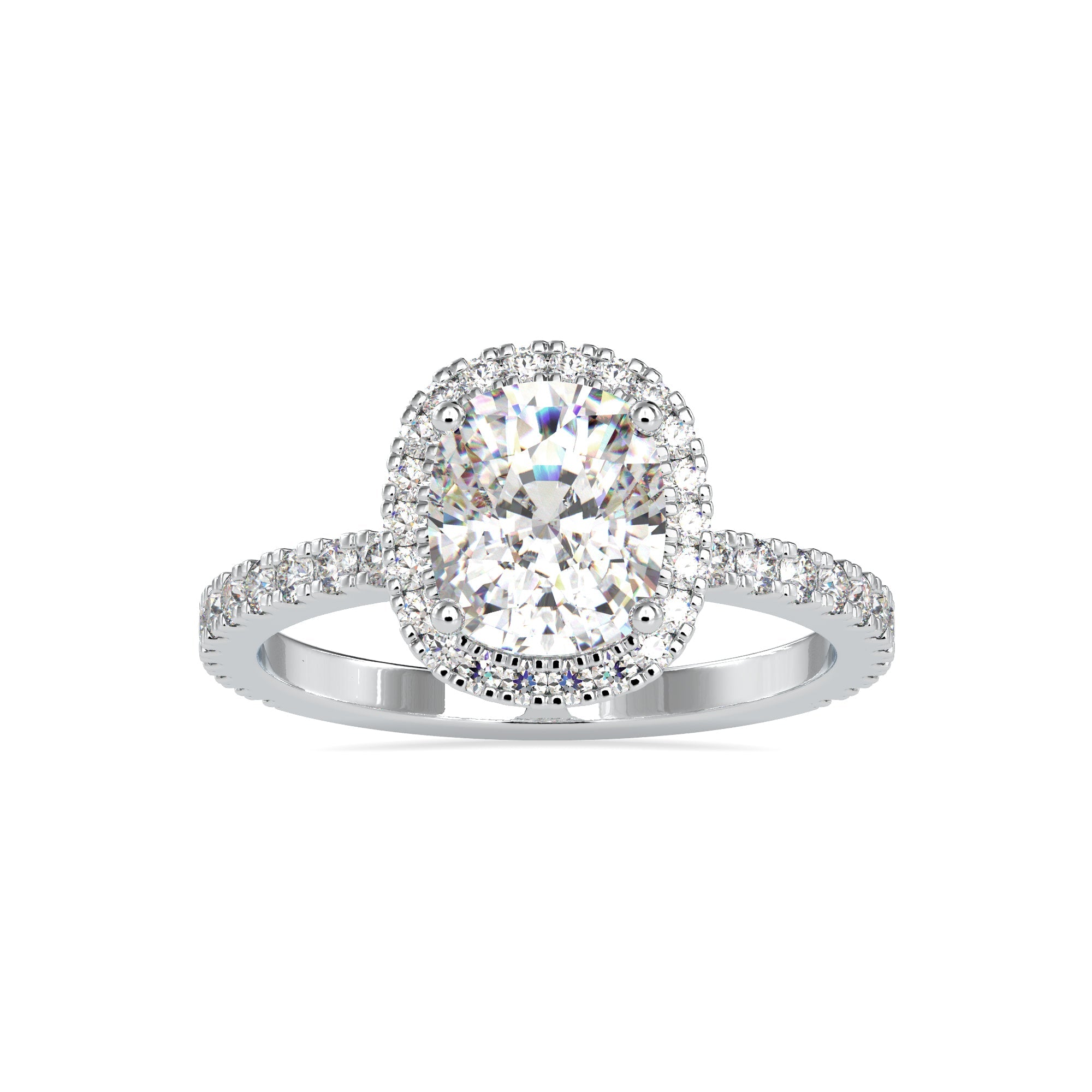 2.50 carat Cushion Lab Grown Diamond Ring 4
