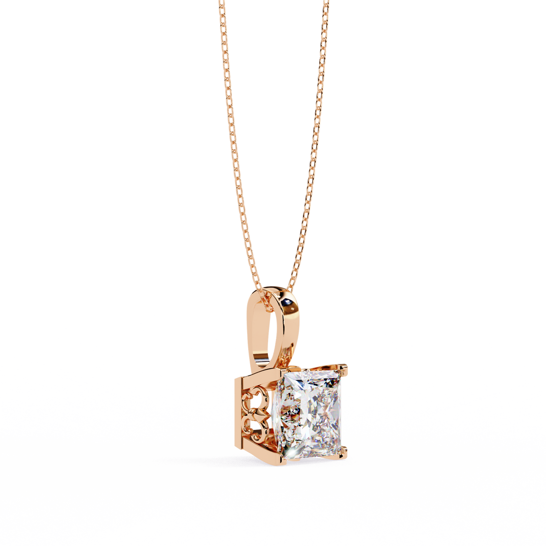 2.50 carats princess pendant