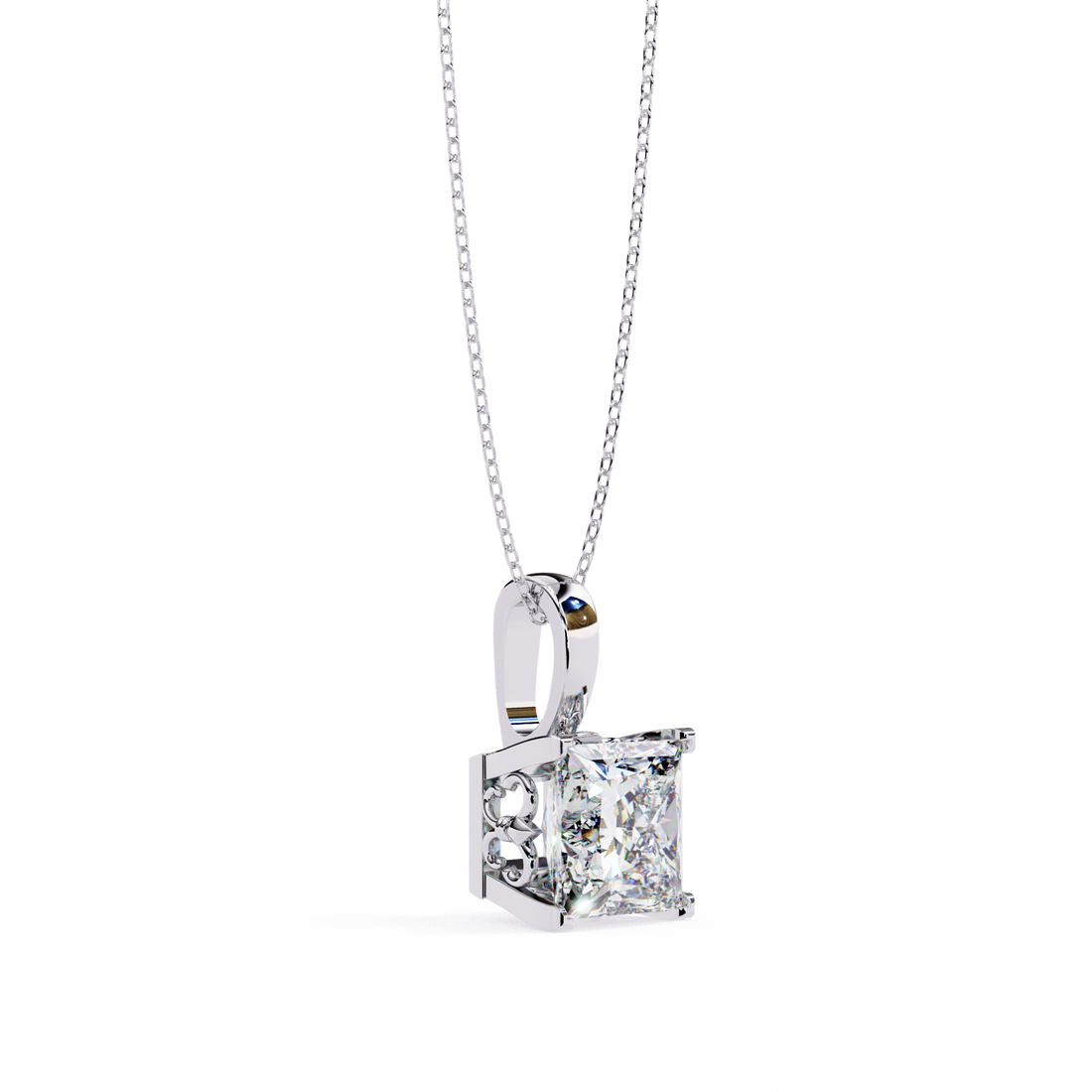 2.50 carats princess pendant