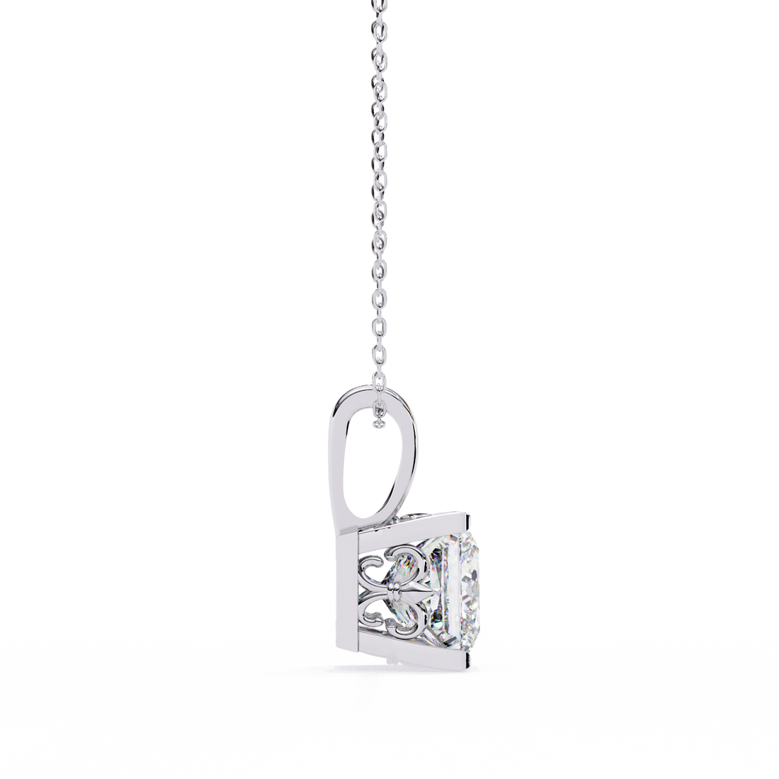 2.50 carats princess pendant