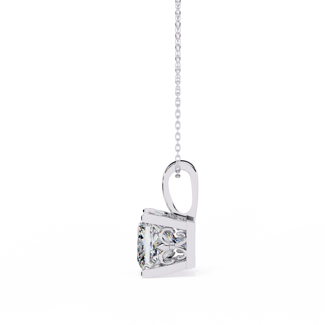 2.50 carats princess pendant