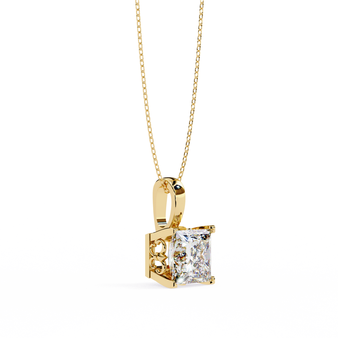 2.50 carats princess pendant