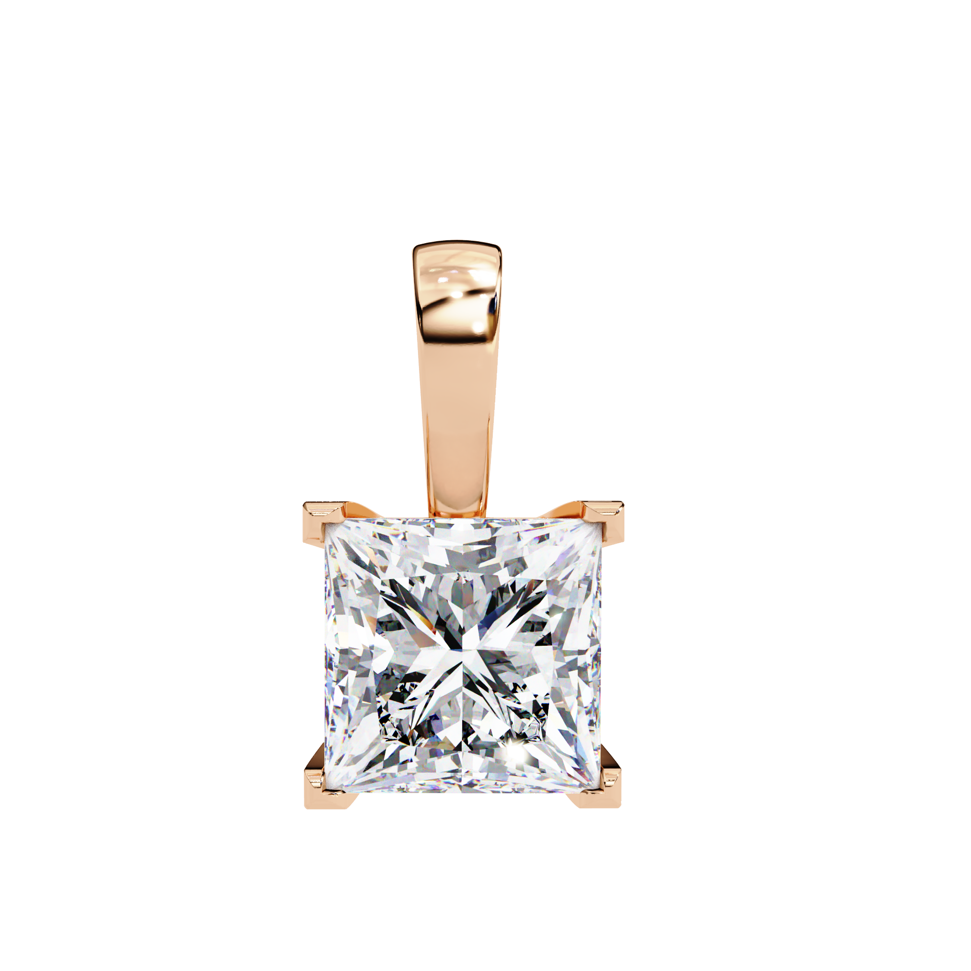 2.50 carats princess pendant
