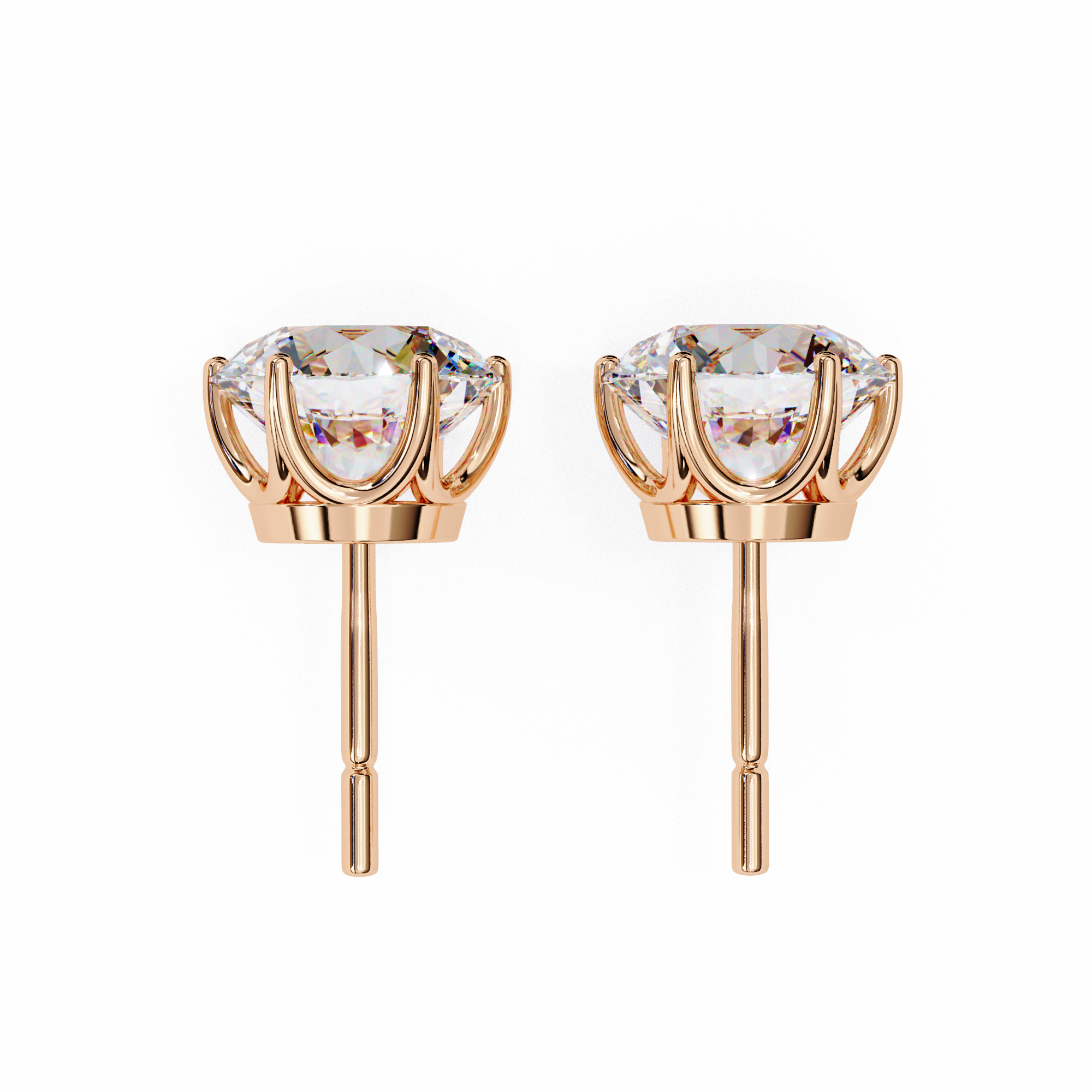 2.60 Carats Classic Round Studs