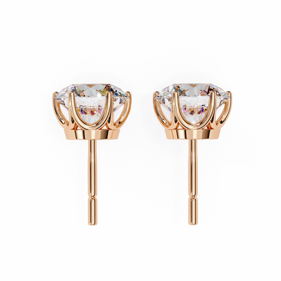 2.60 Carats Classic Round Studs