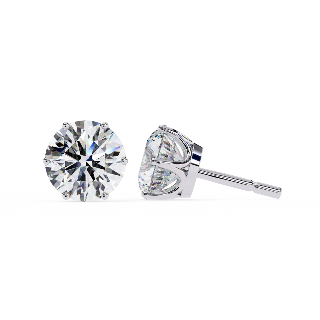 2.60 Carats Classic Round Studs