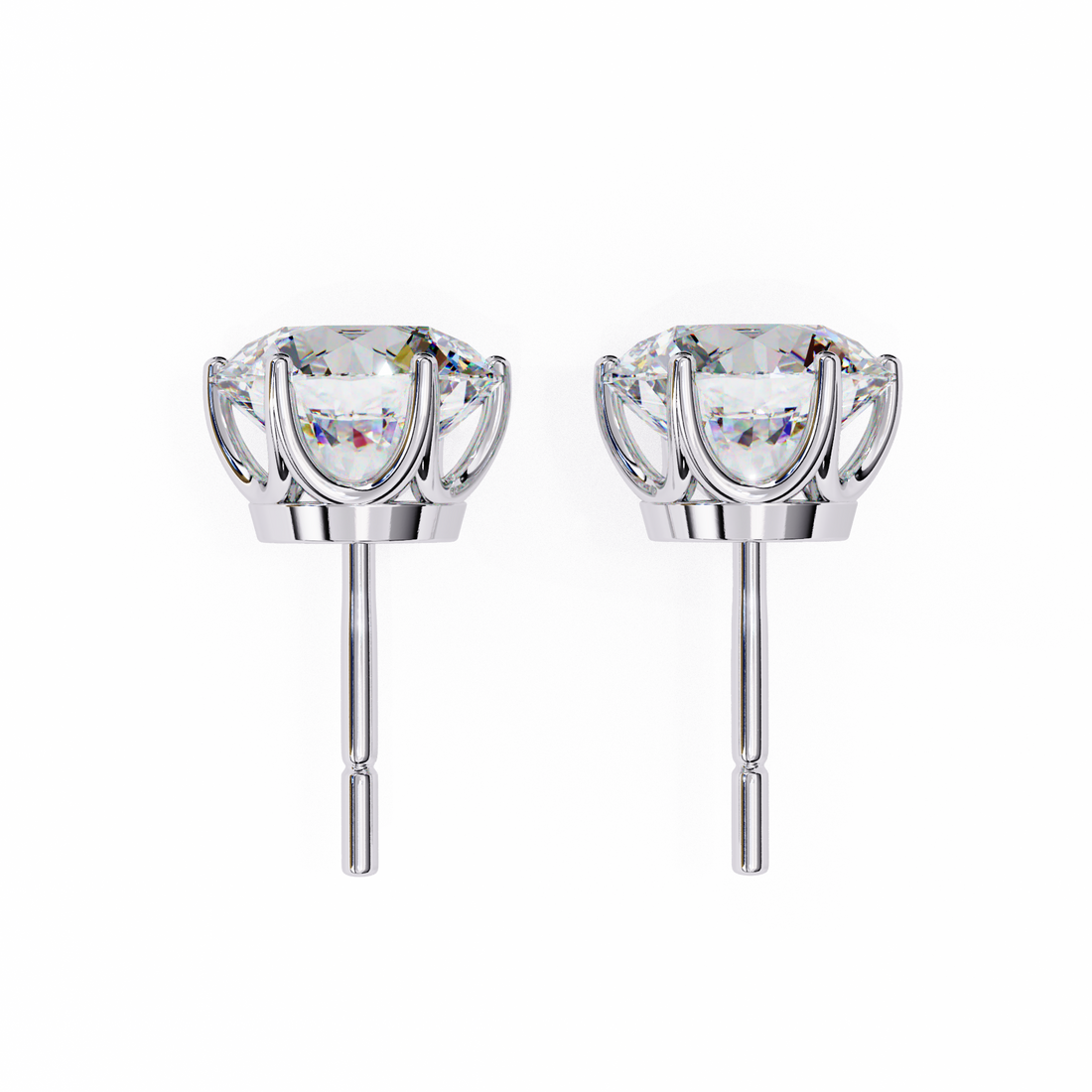 2.60 Carats Classic Round Studs