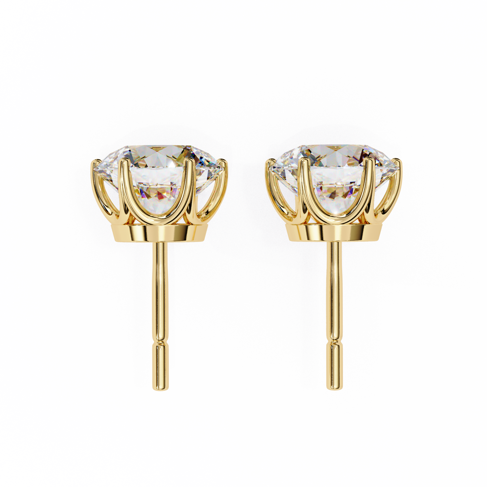 2.60 Carats Classic Round Studs