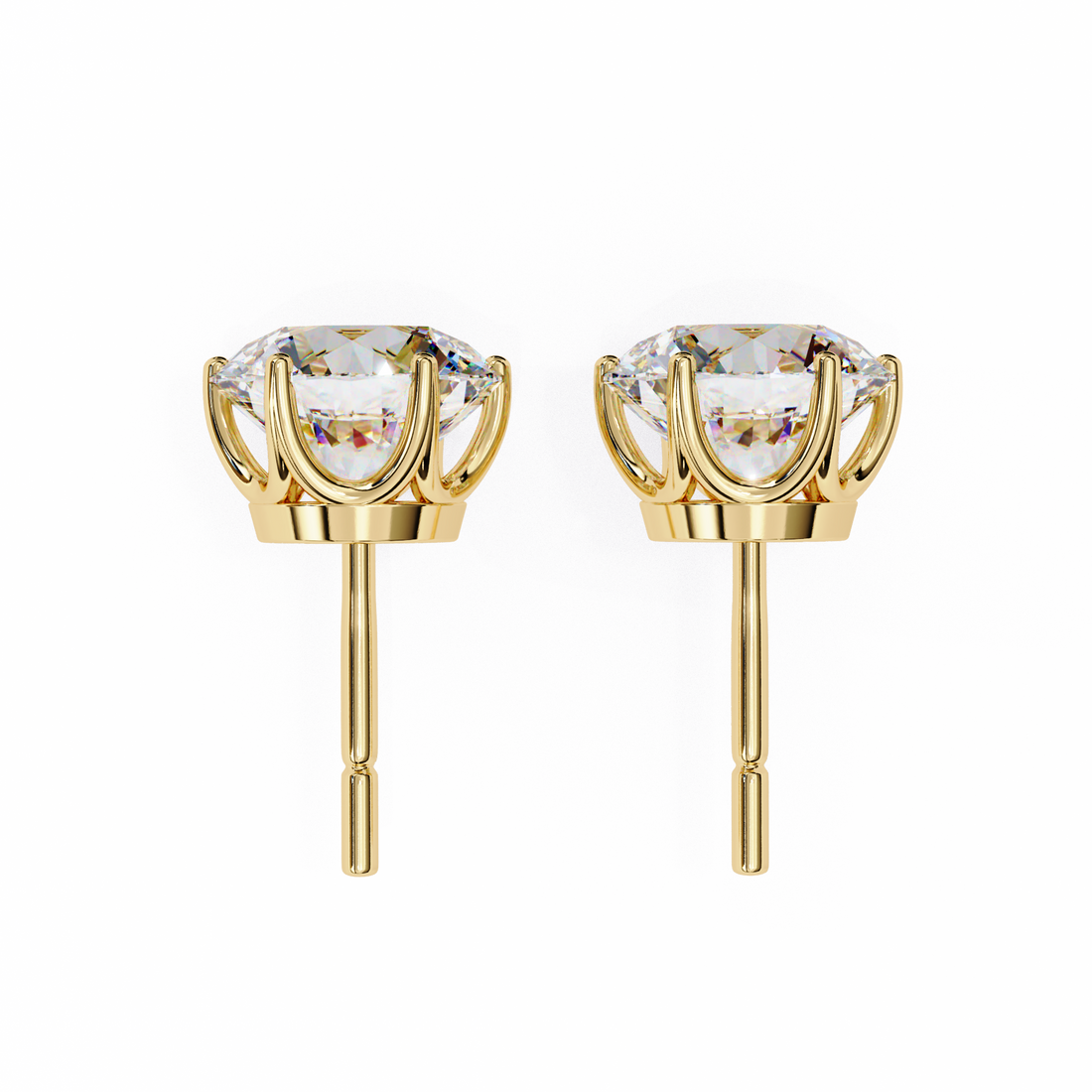 2.60 Carats Classic Round Studs