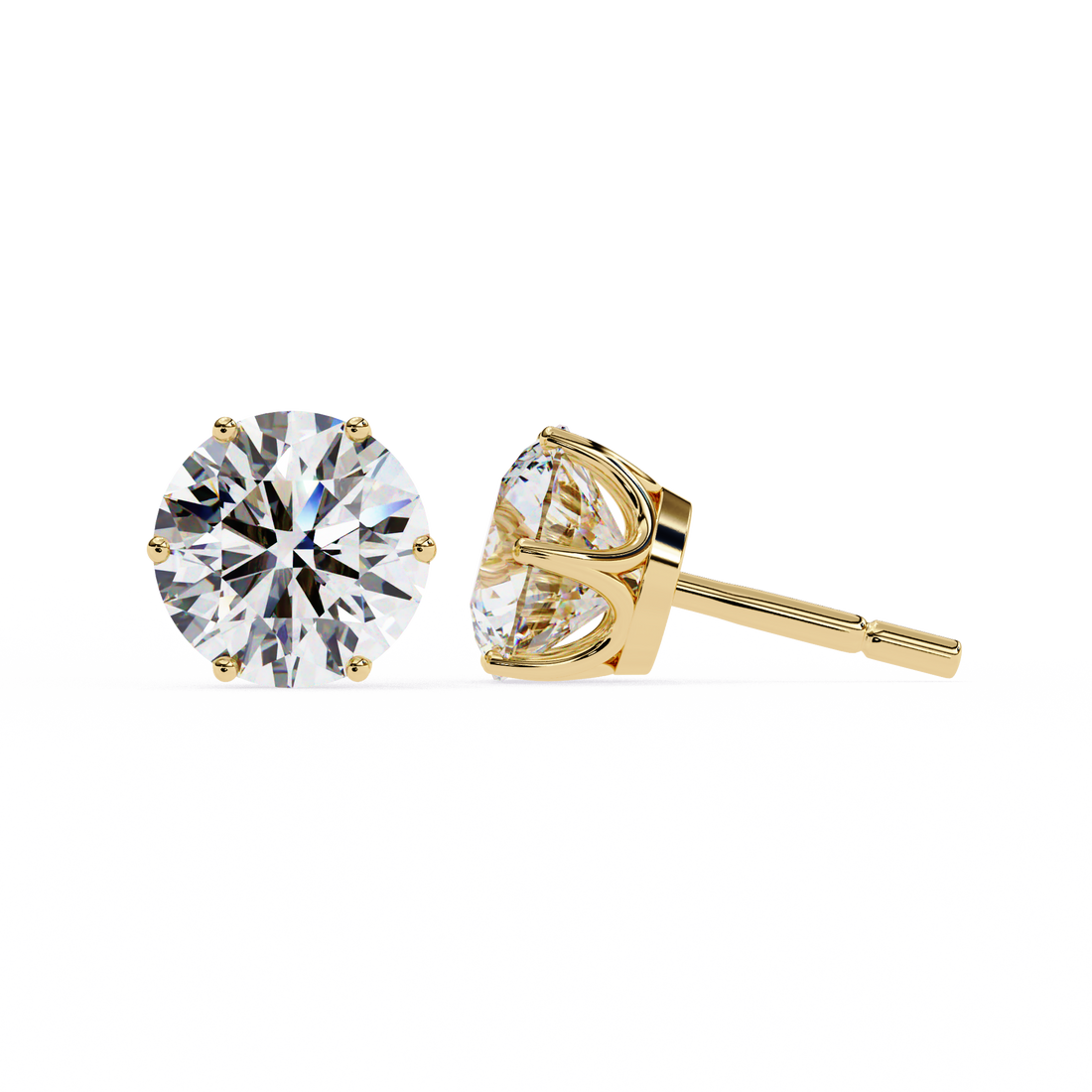 2.60 Carats Classic Round Studs