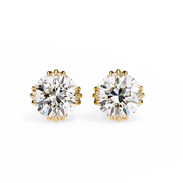 2.80 Carat Classic Solitaire Round Studs