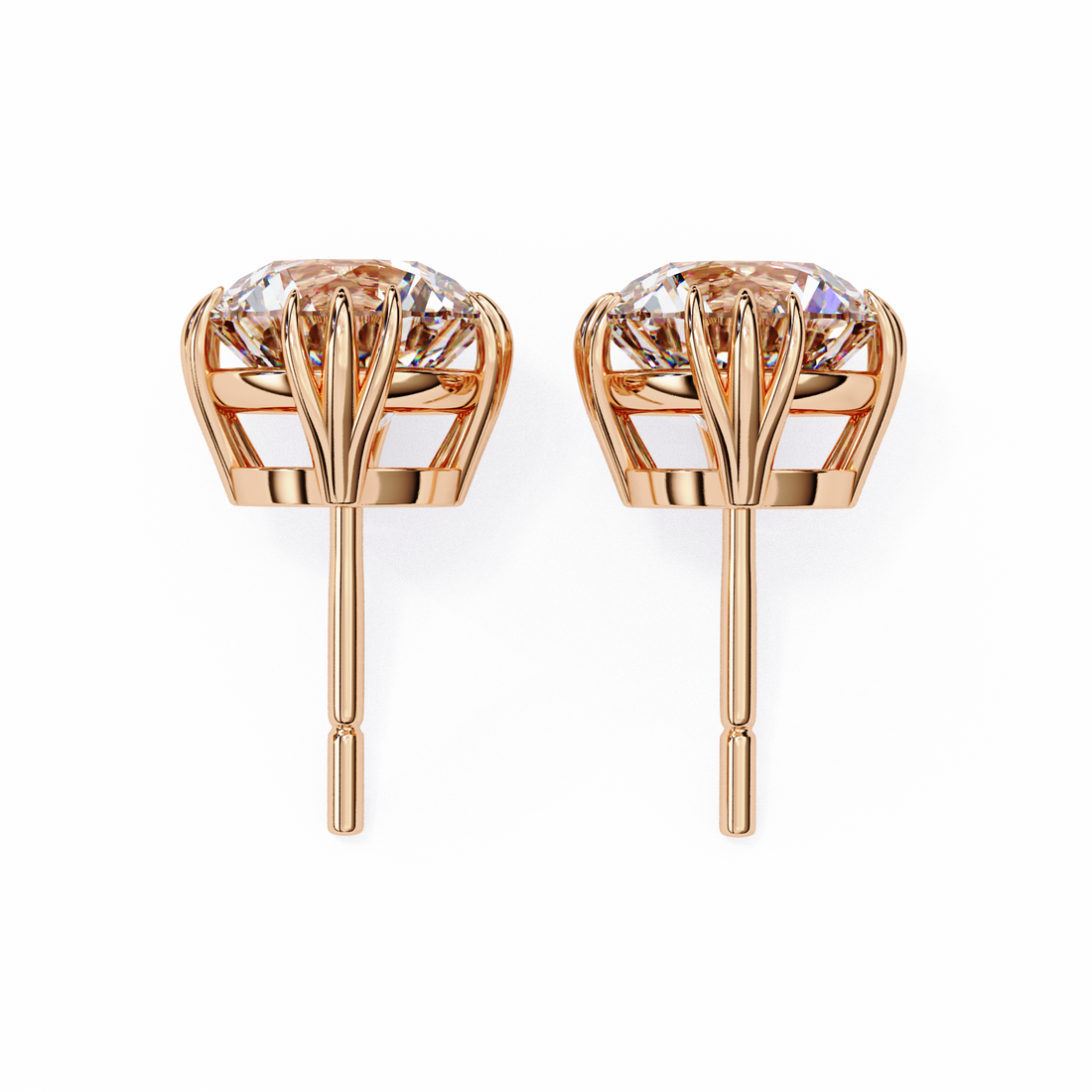 2.80 Carat Classic Solitaire Round Studs