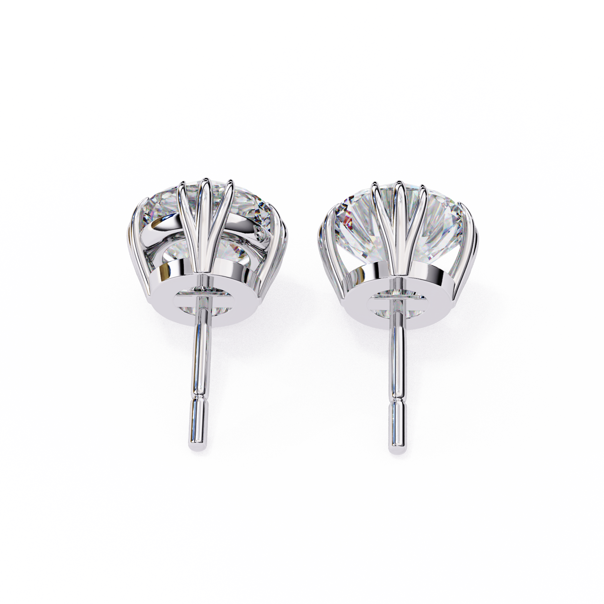 2.80 Carat Classic Solitaire Round Studs