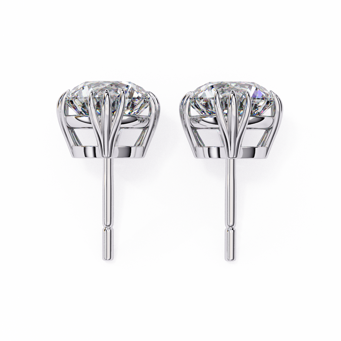 2.80 Carat Classic Solitaire Round Studs