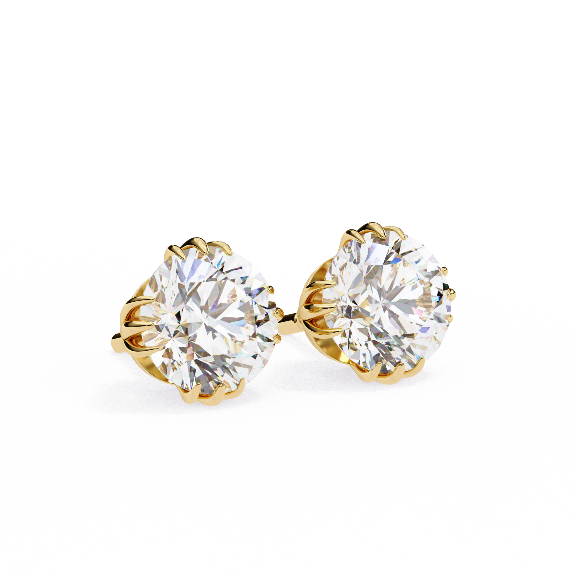 2.80 Carat Classic Solitaire Round Studs