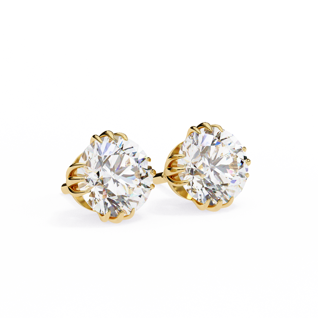 2.80 Carat Classic Solitaire Round Studs