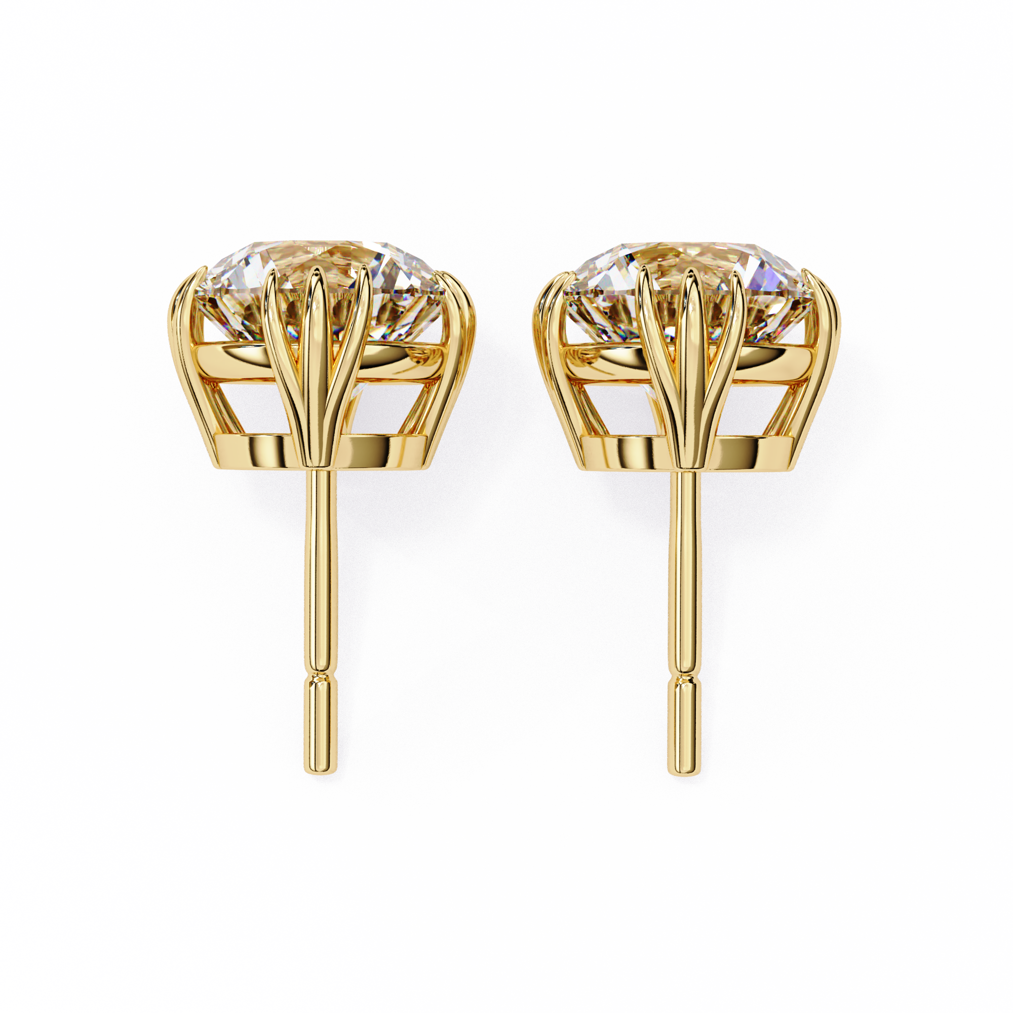 2.80 Carat Classic Solitaire Round Studs