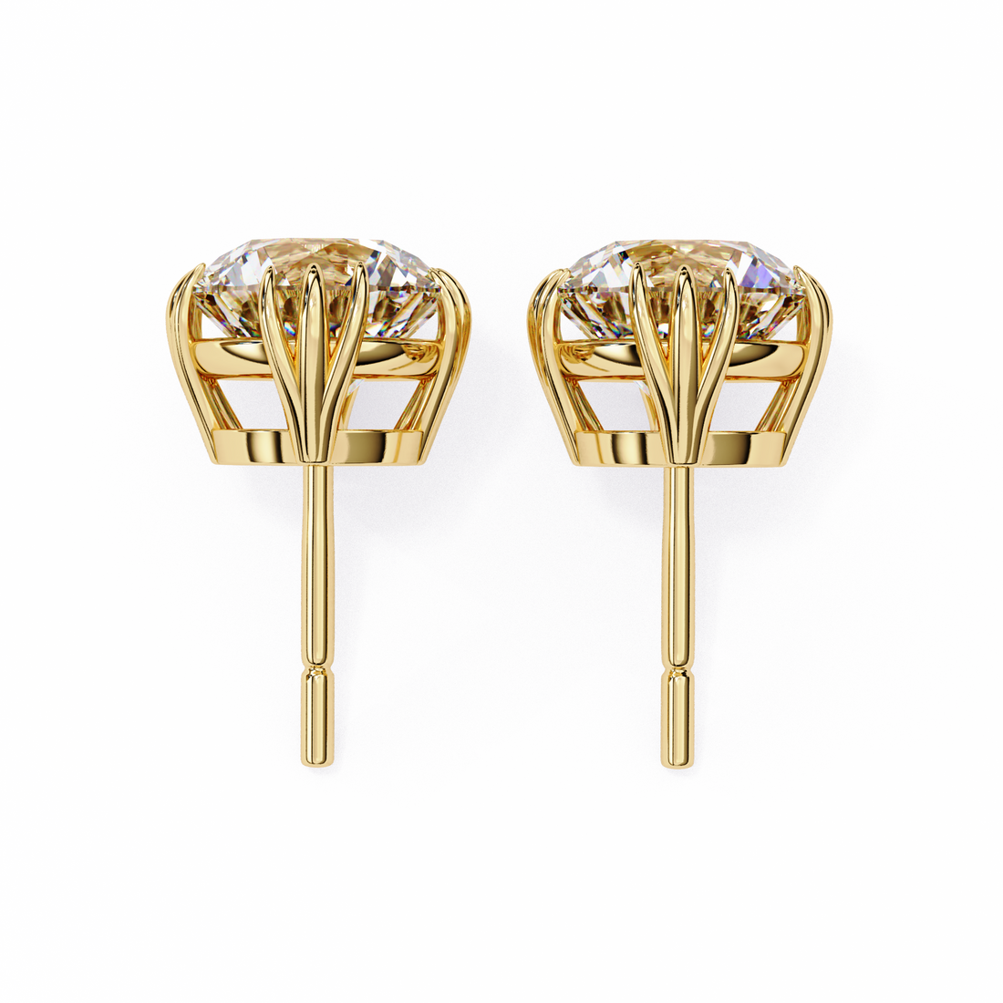 2.80 Carat Classic Solitaire Round Studs