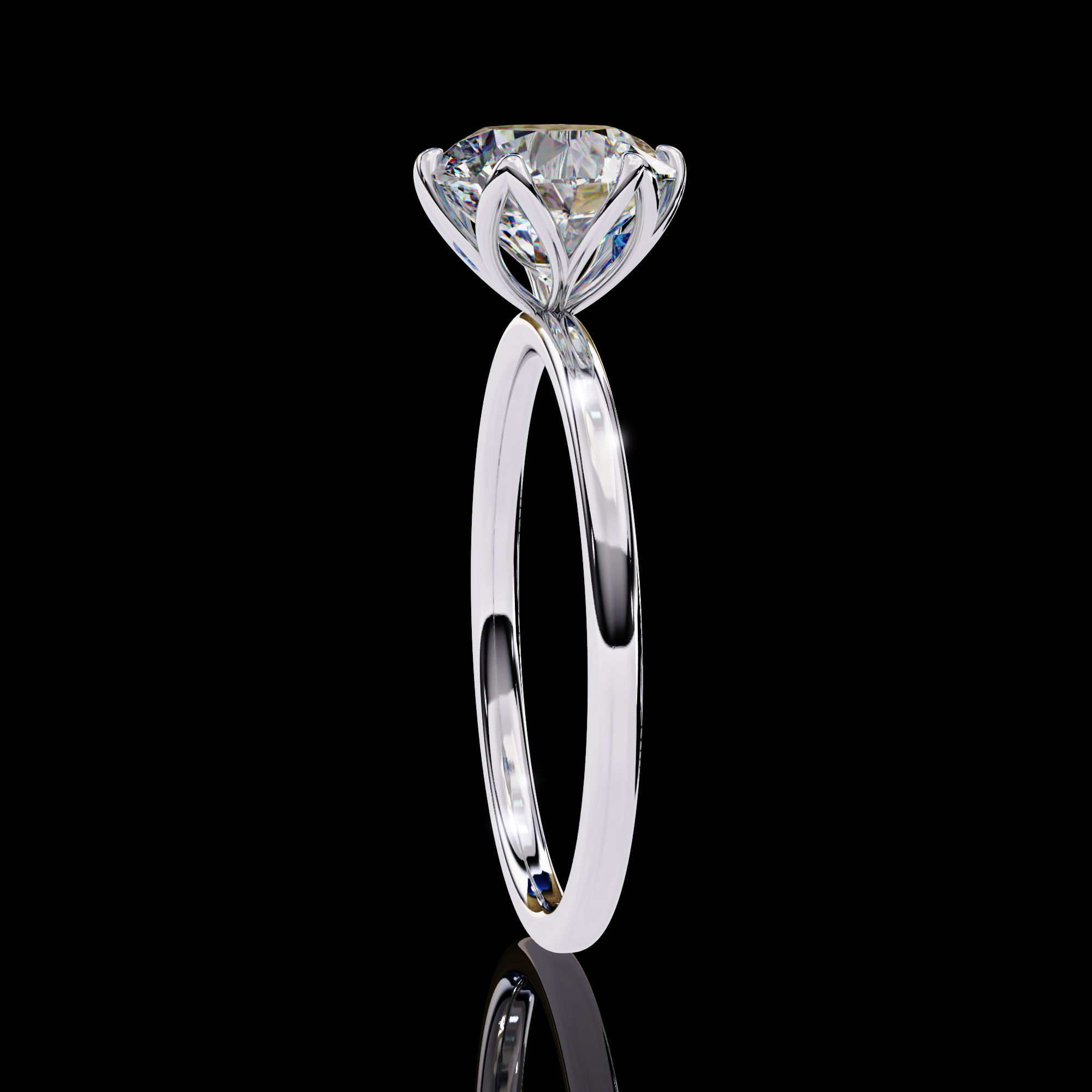 2 carats Round Solitaire Diamond Ring