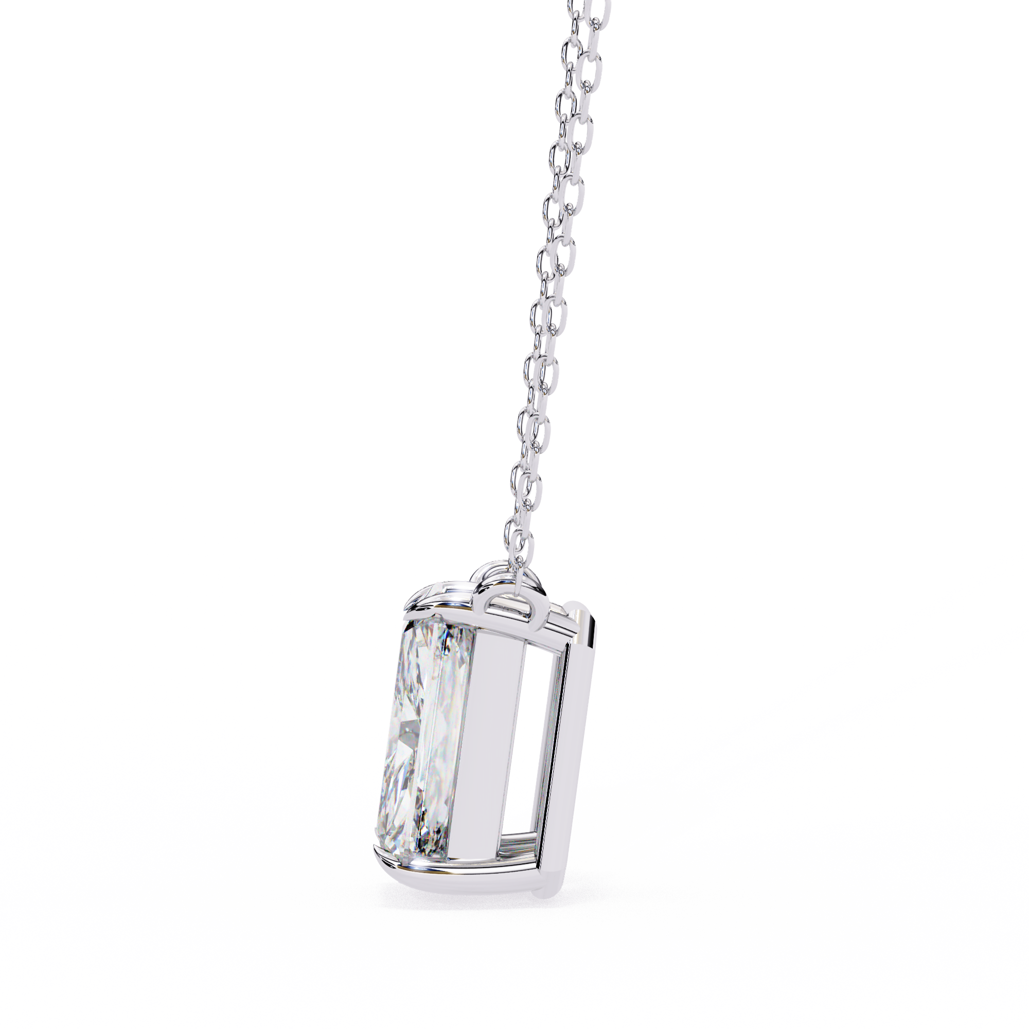 1 carat emerald lab grown diamond pendant with Chain
