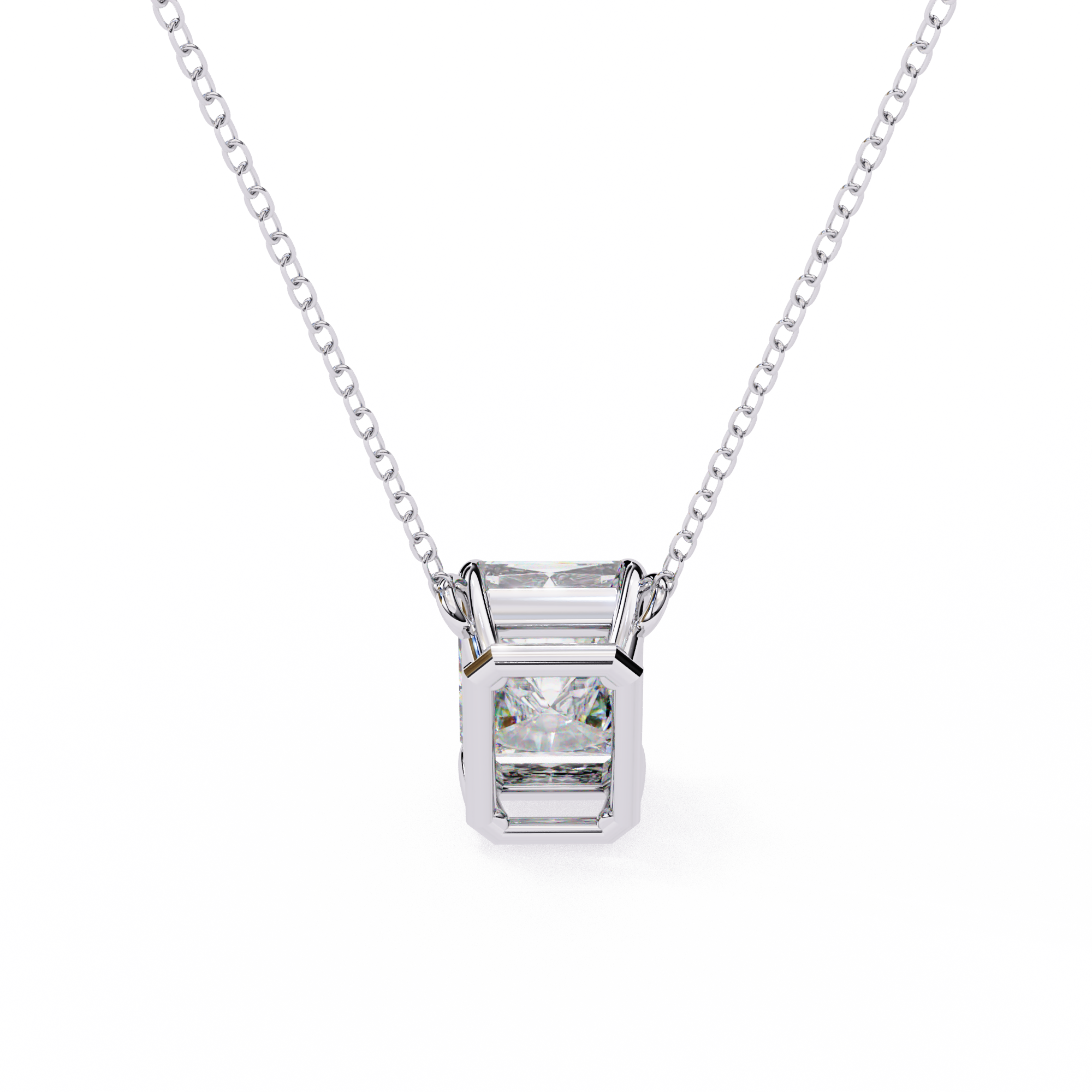 1 carat emerald lab grown diamond pendant with Chain
