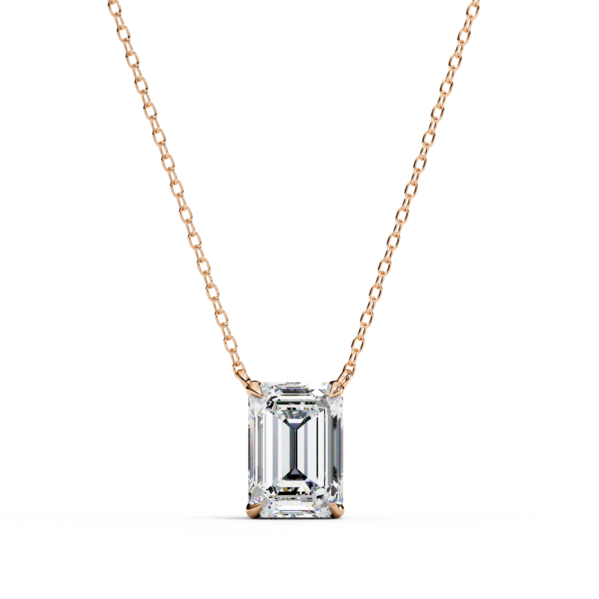 1 carat emerald lab grown diamond pendant with Chain