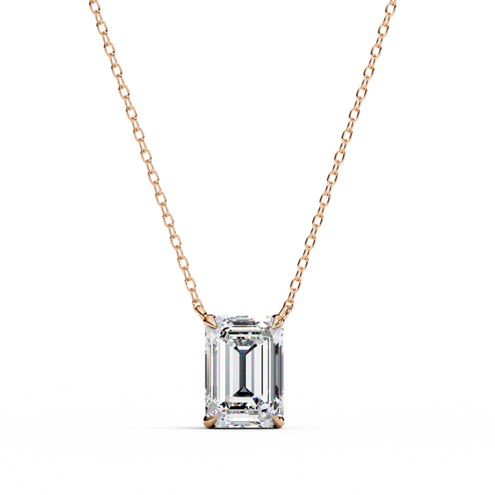 1 carat emerald lab grown diamond pendant with Chain