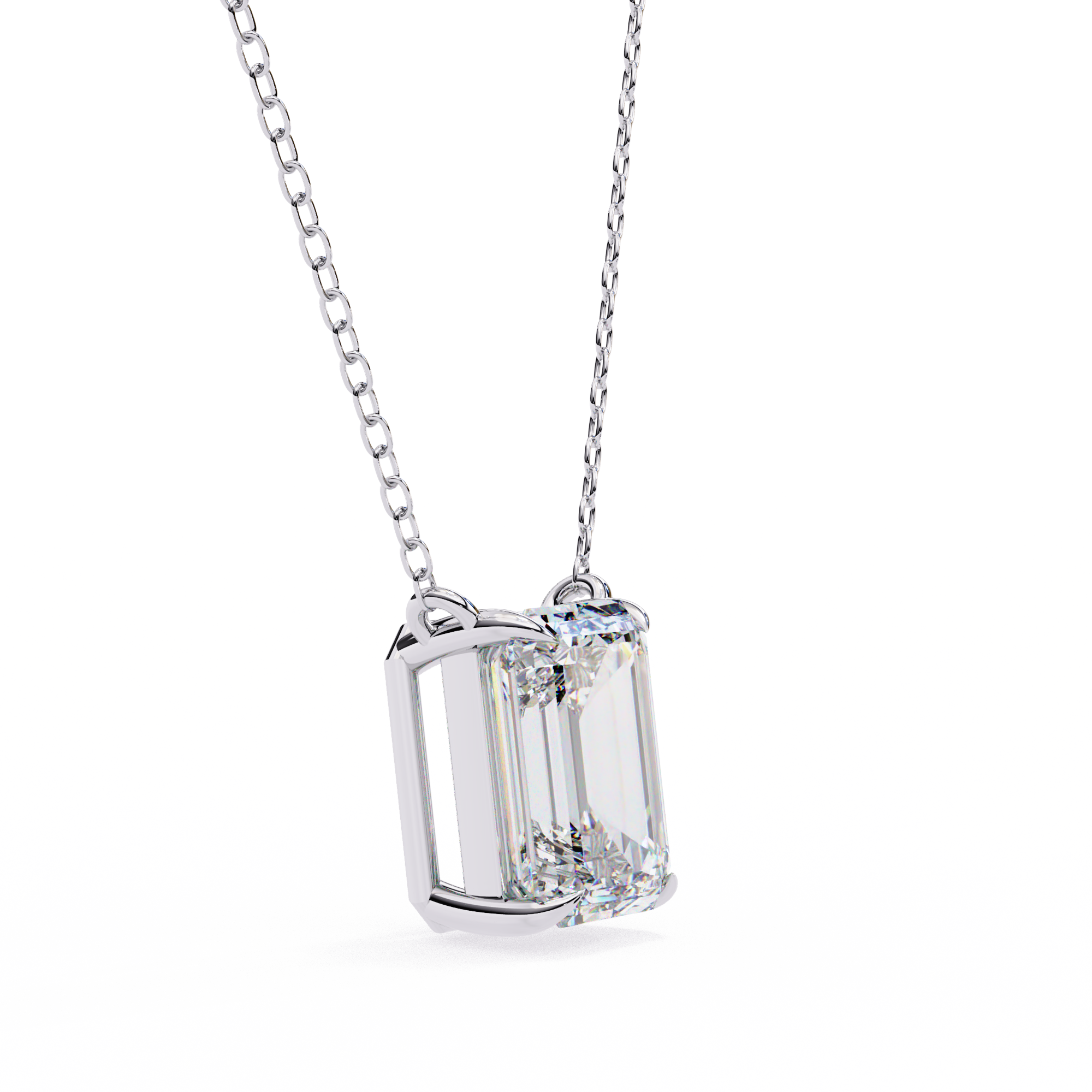 1 carat emerald lab grown diamond pendant with Chain