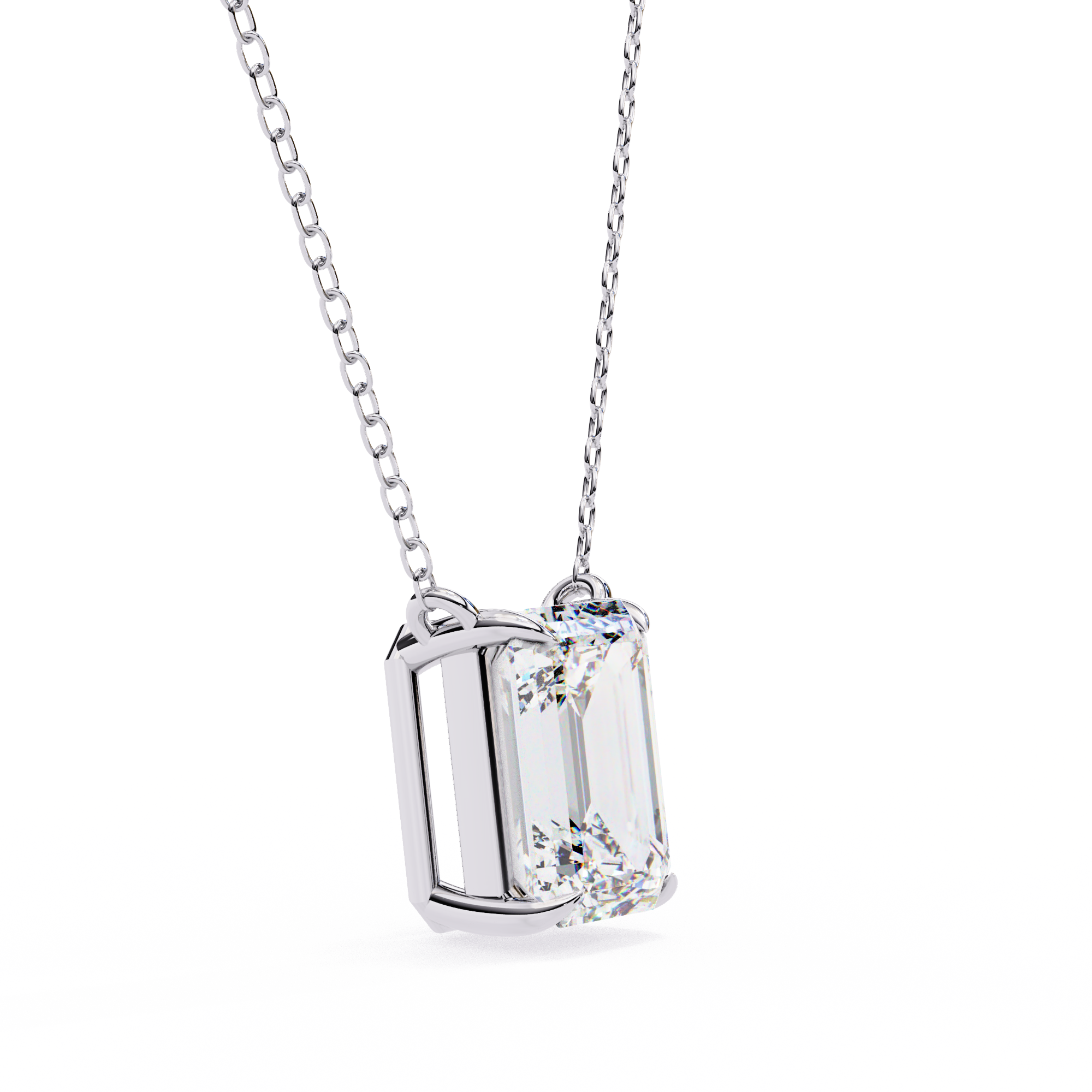 1 carat emerald lab grown diamond pendant with Chain