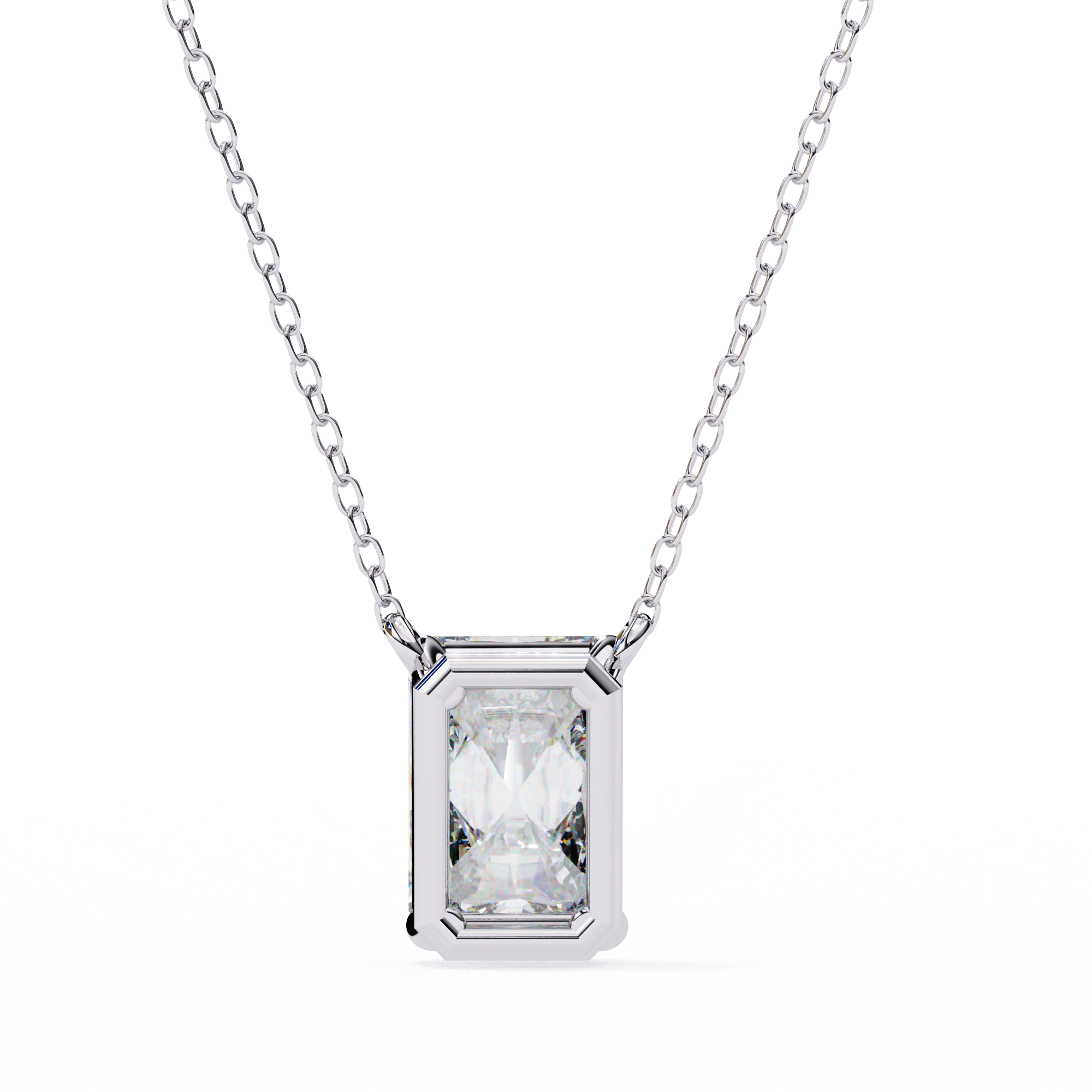 1 carat emerald lab grown diamond pendant with Chain