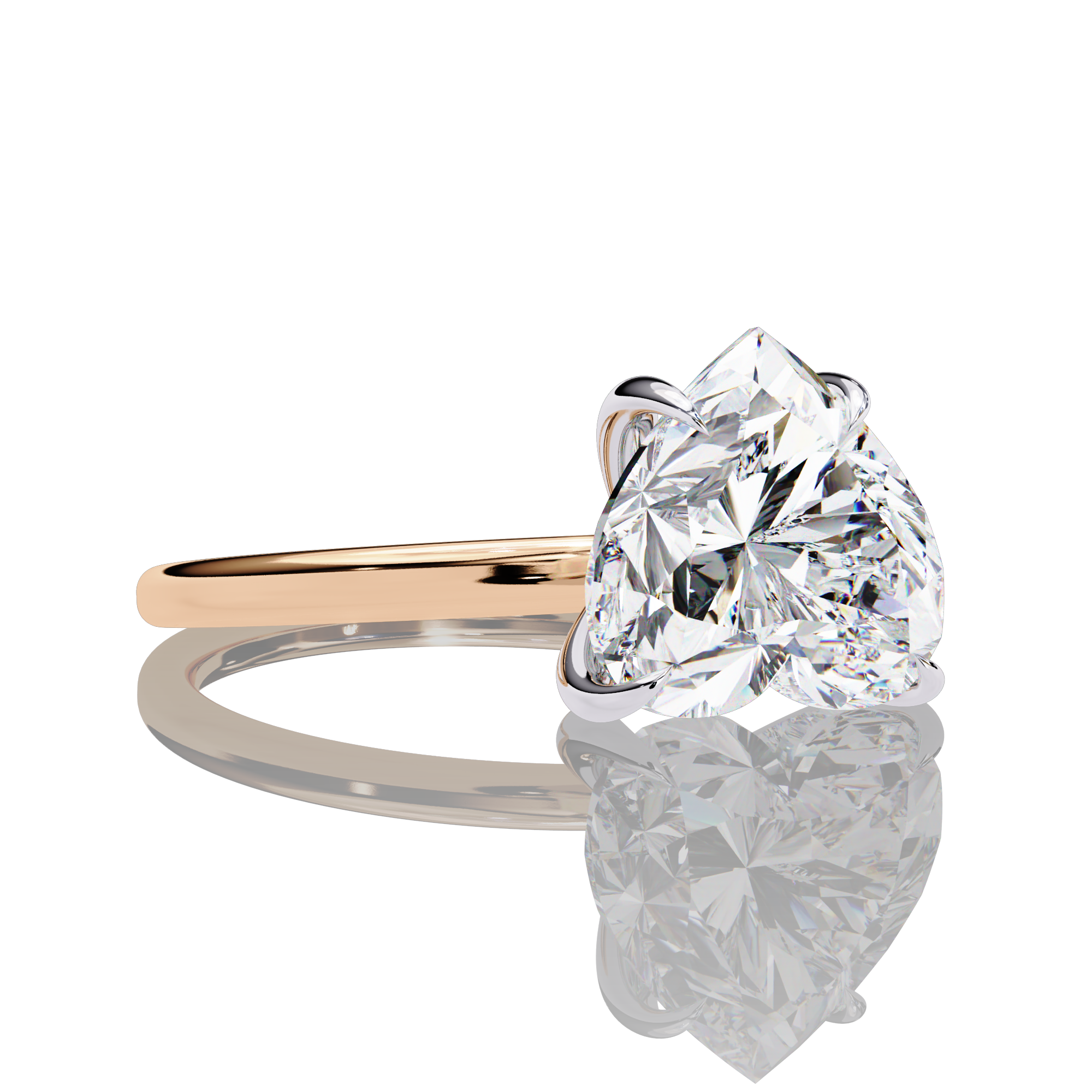 3 carats Hear Lab Grown Diamond Ring