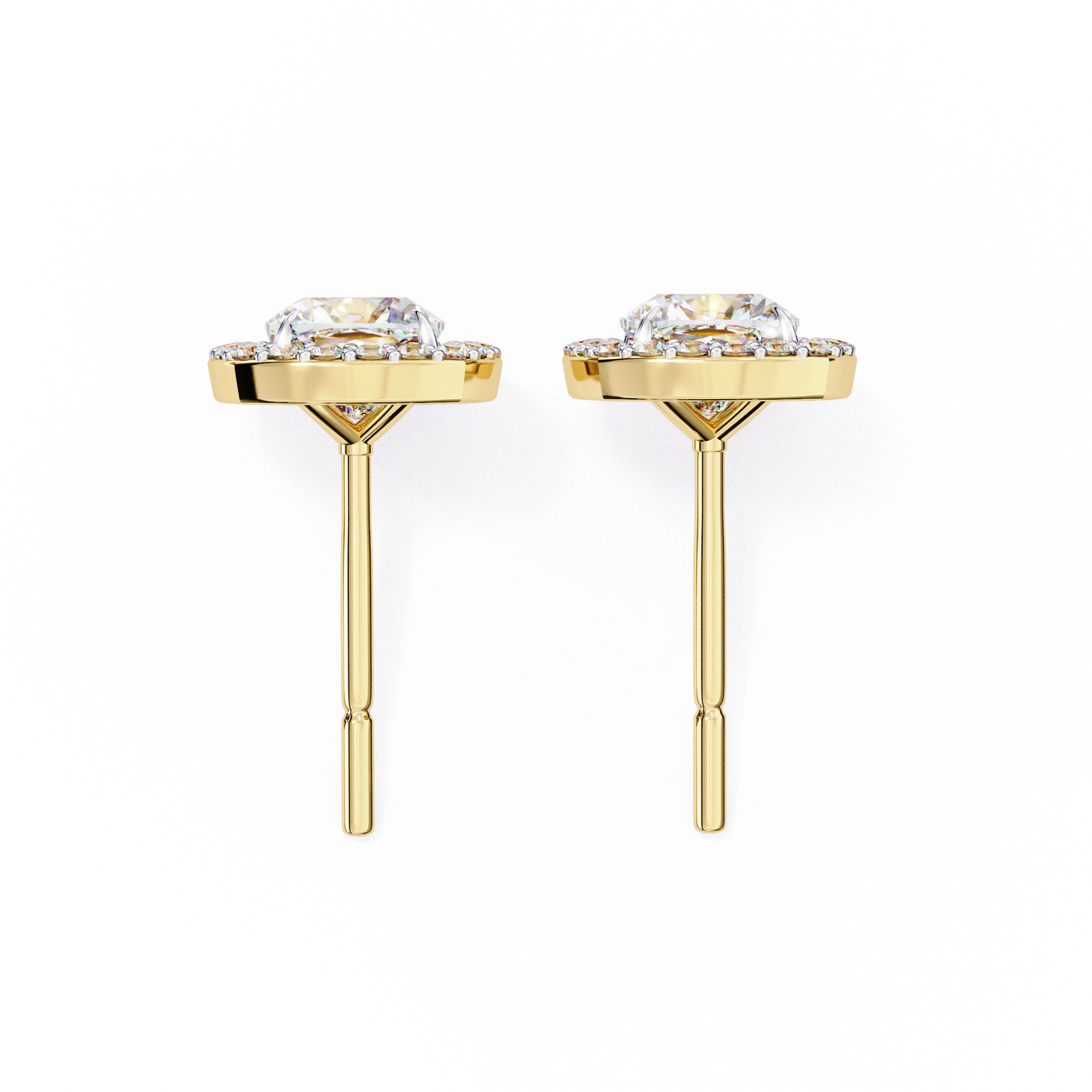 86 Cents Cushion Halo Diamond Earrings