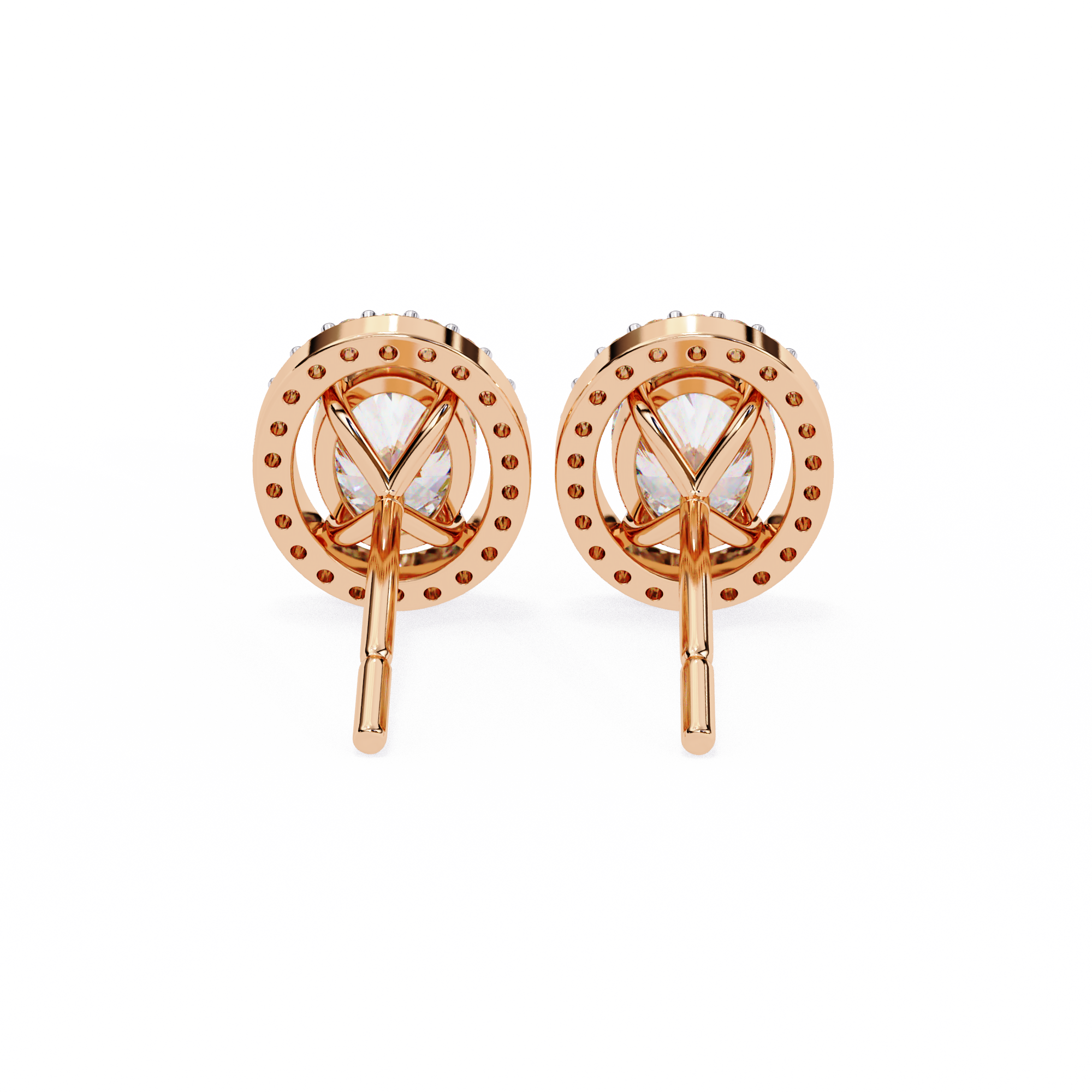 Oval Halo Lab Grown Diamond Studs