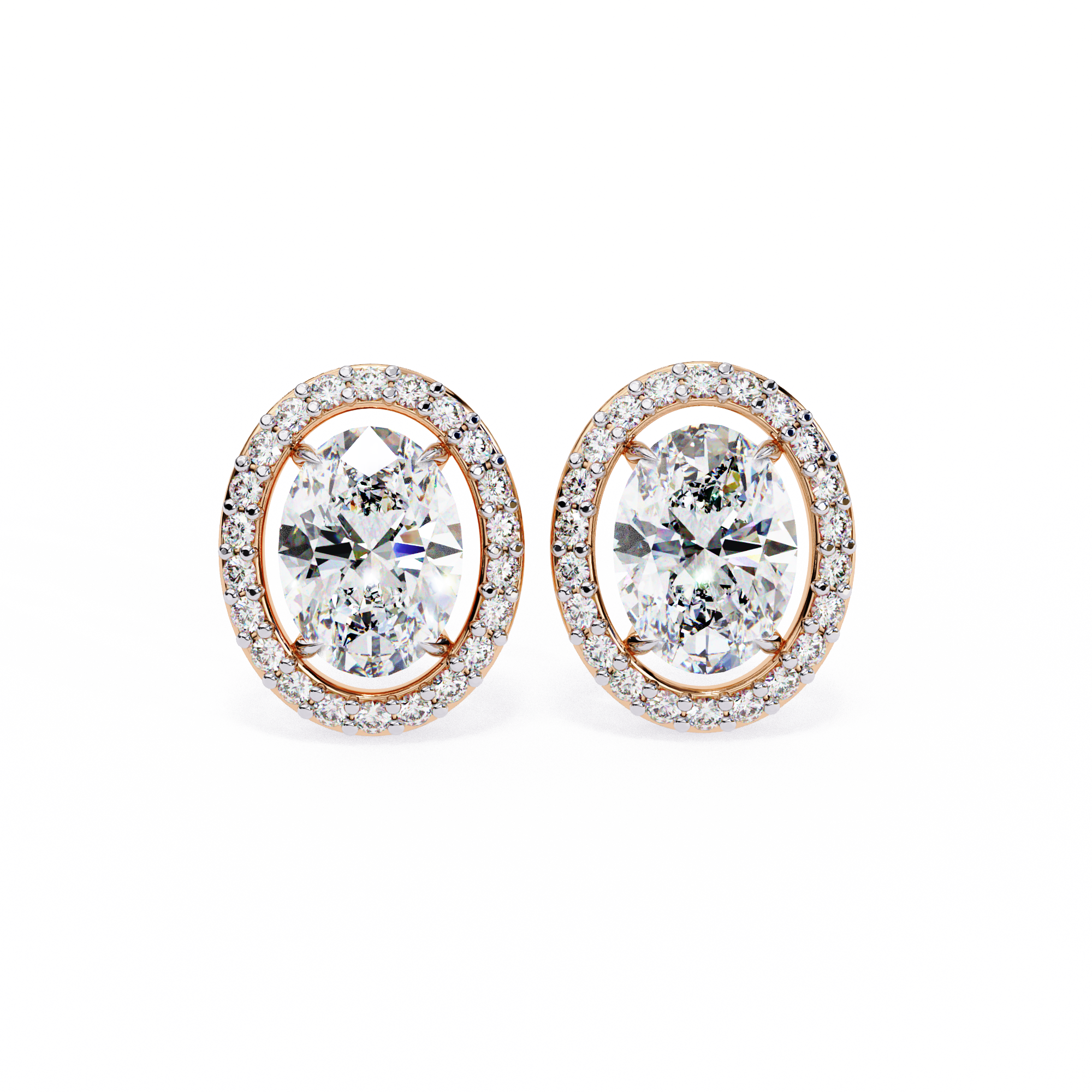 Oval Halo Lab Grown Diamond Studs