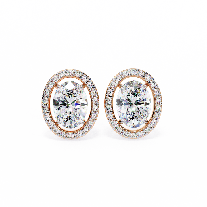 Oval Halo Lab Grown Diamond Studs