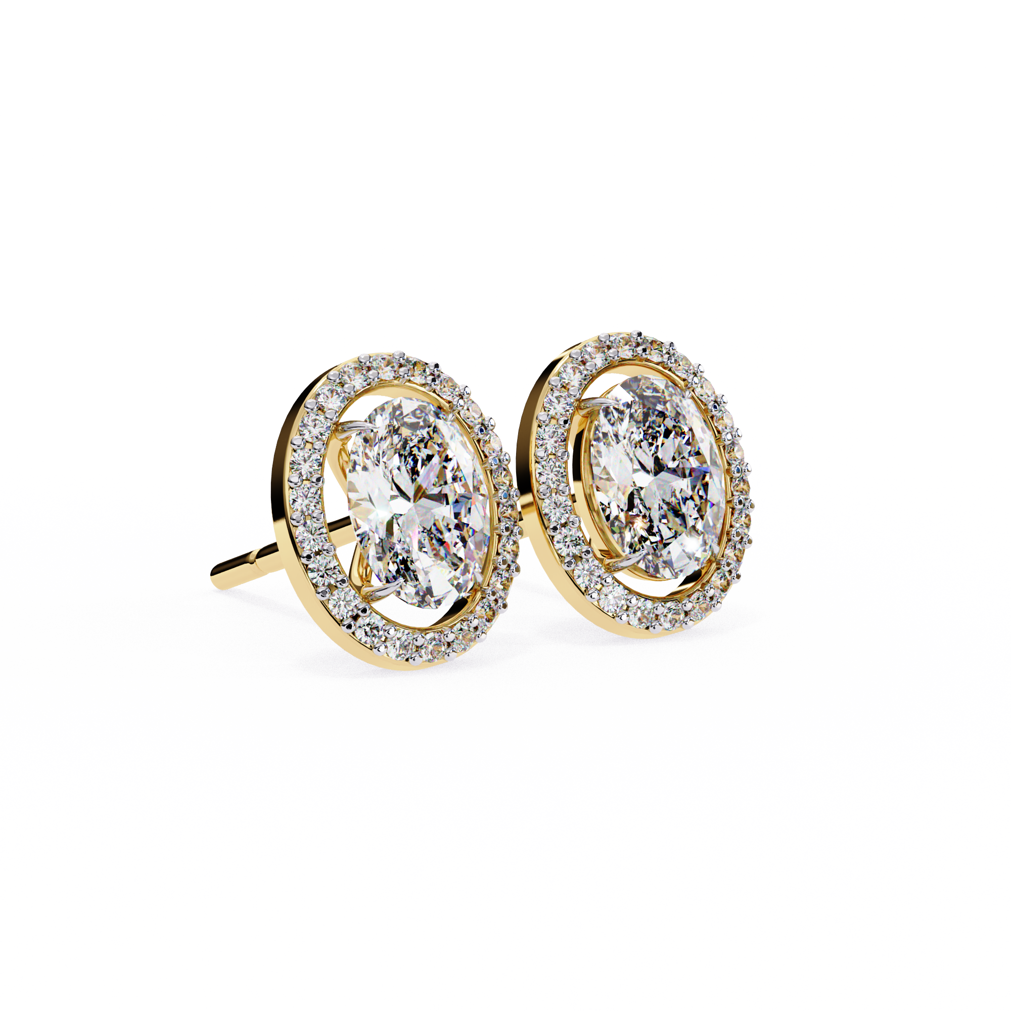 Oval Halo Lab Grown Diamond Studs