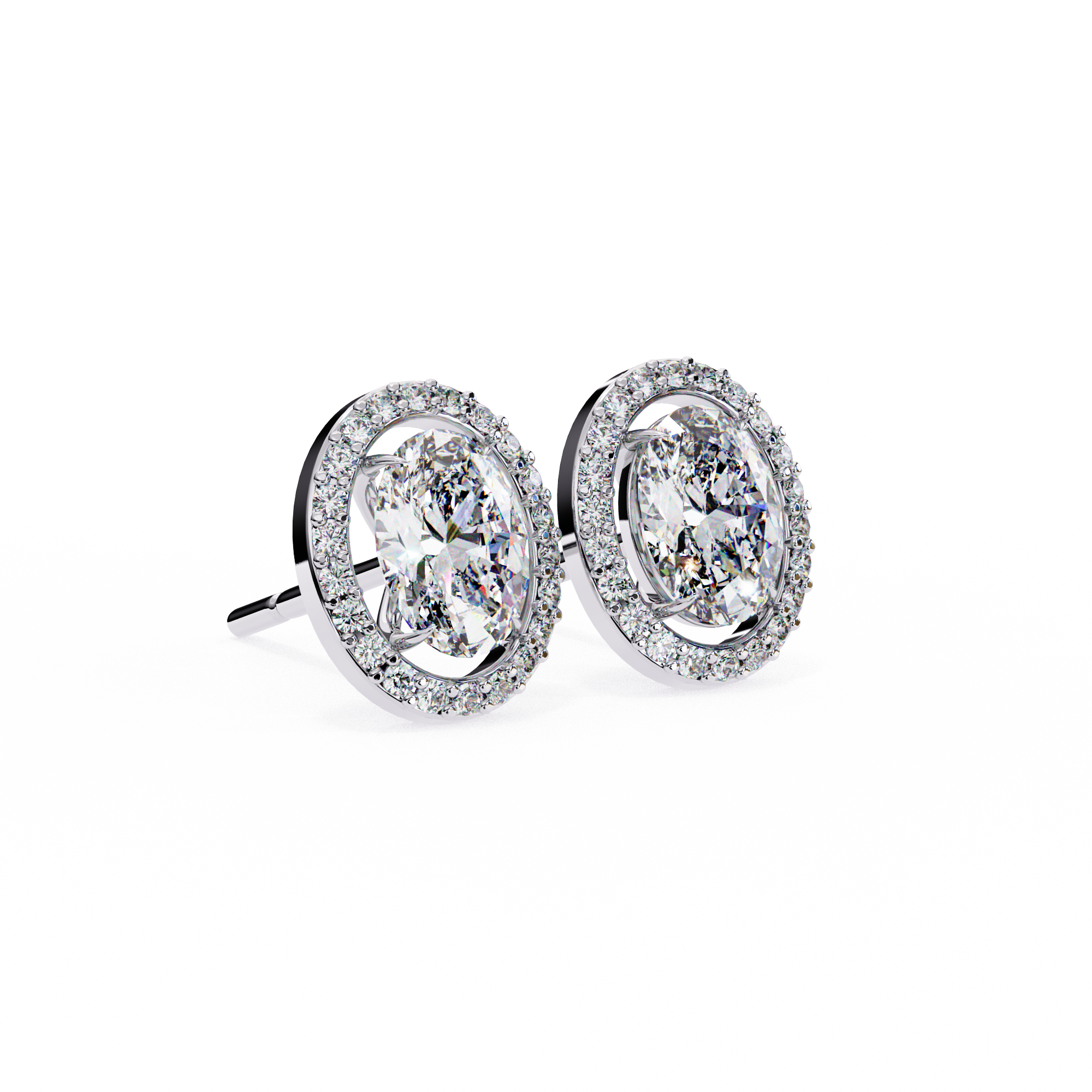 Oval Halo Lab Grown Diamond Studs