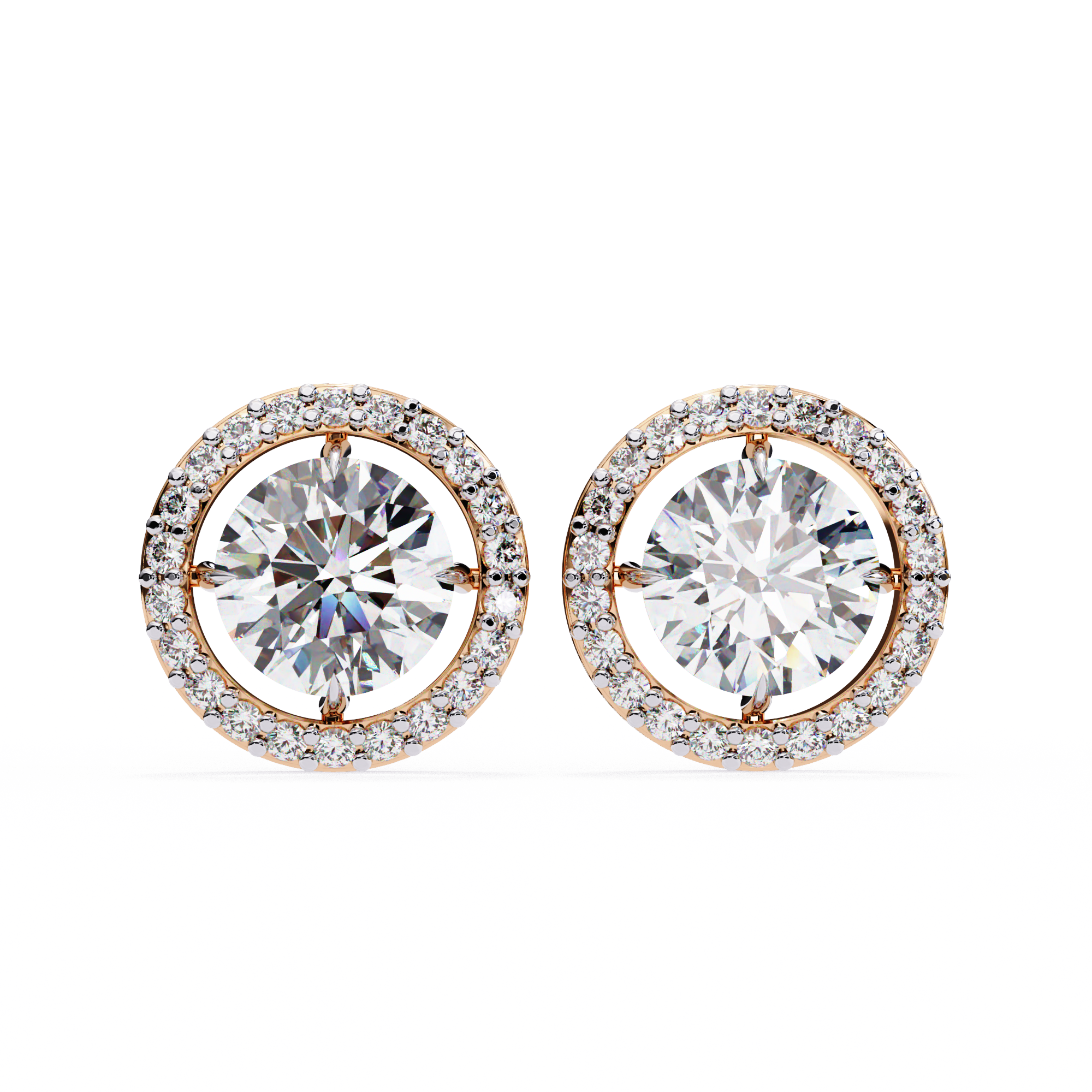 Soliatire Halo Lab Grown Diamond Earrings
