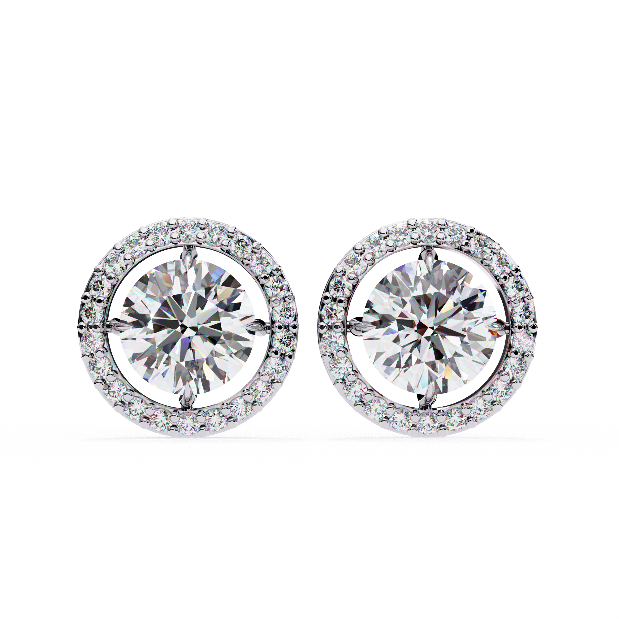 Soliatire Halo Lab Grown Diamond Earrings
