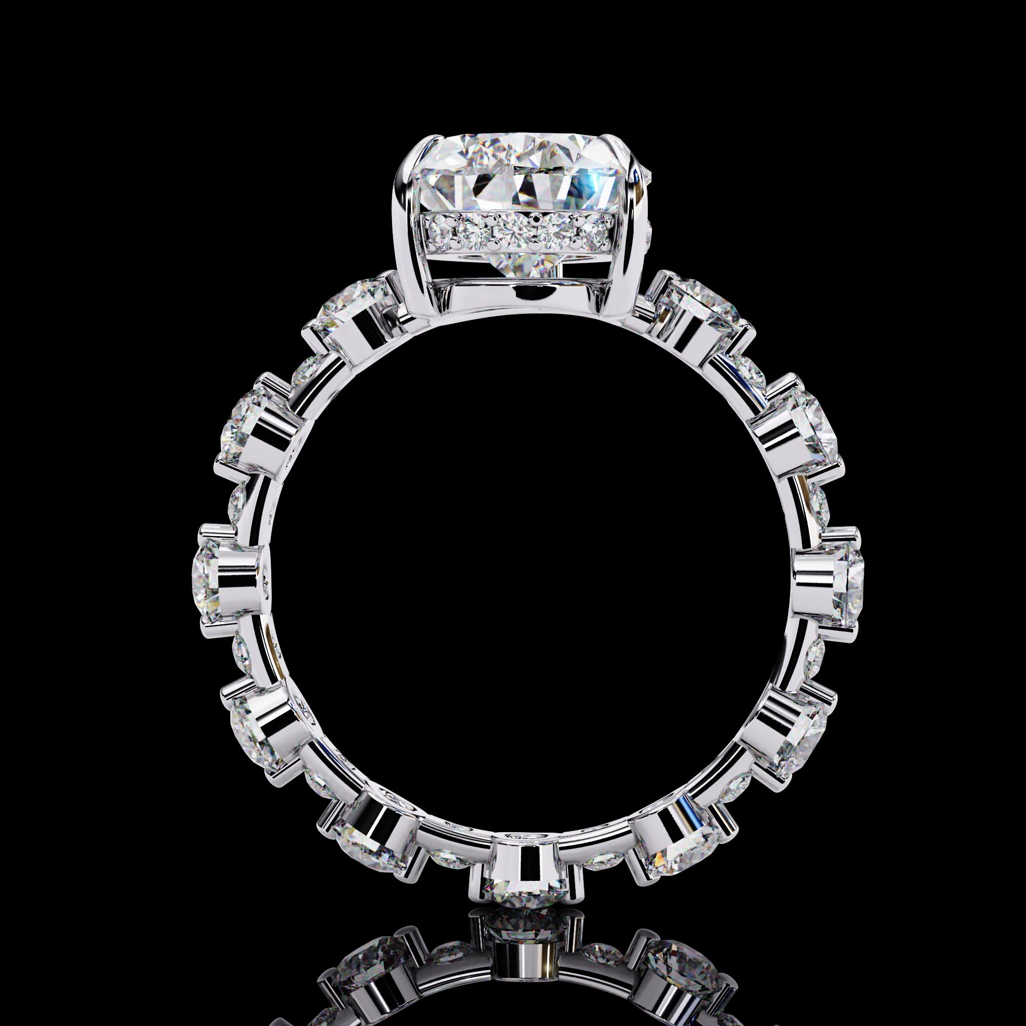 3 carats Solitaire ring with Diamond Ring