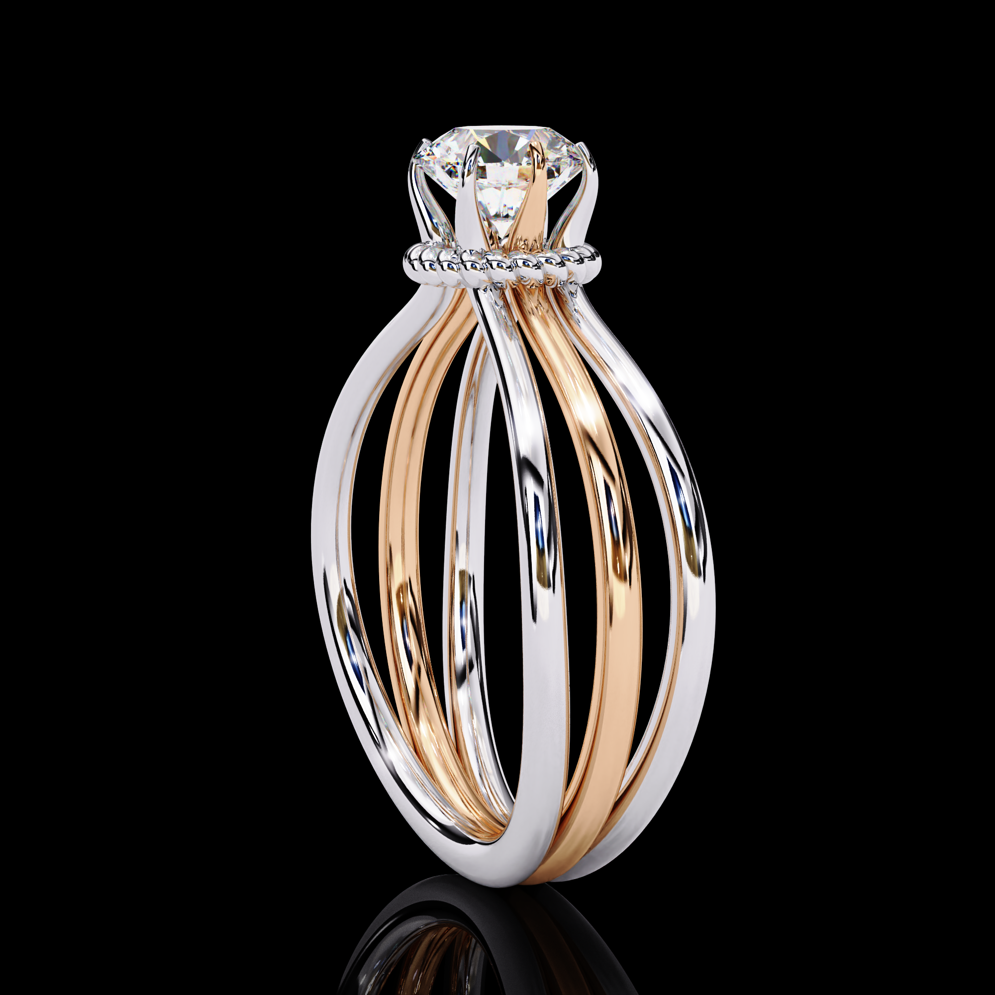 1 carat solitaire lab grown diamond ring