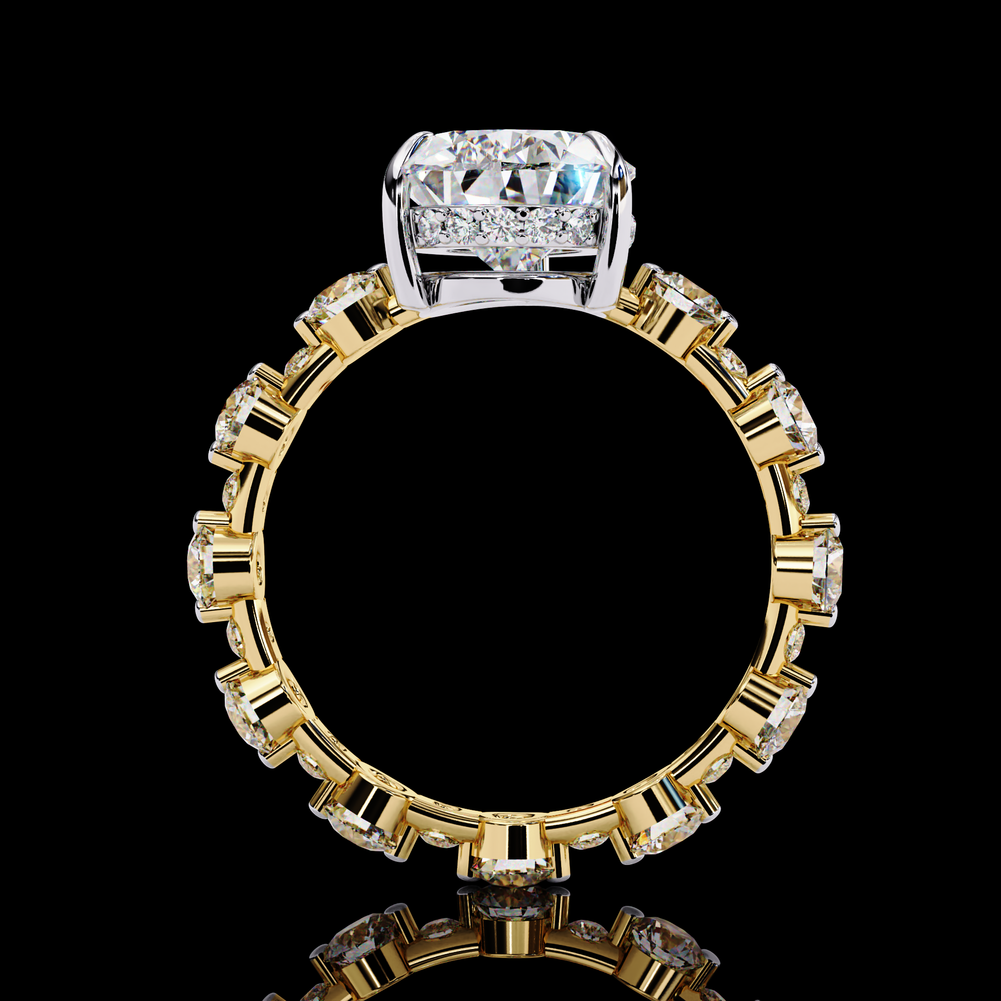 3 carats Solitaire ring with Diamond Ring