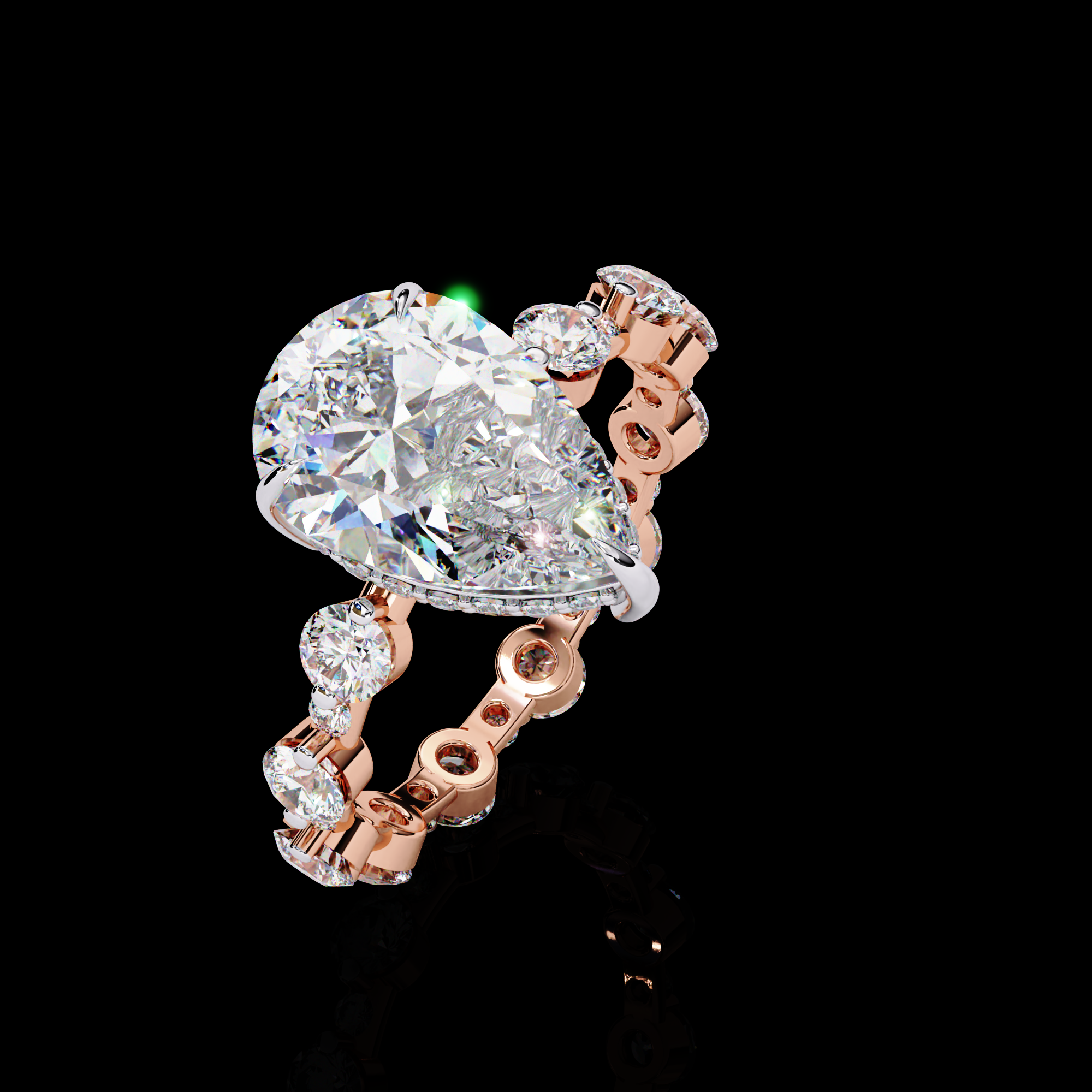 3 carats Solitaire ring with Diamond Ring