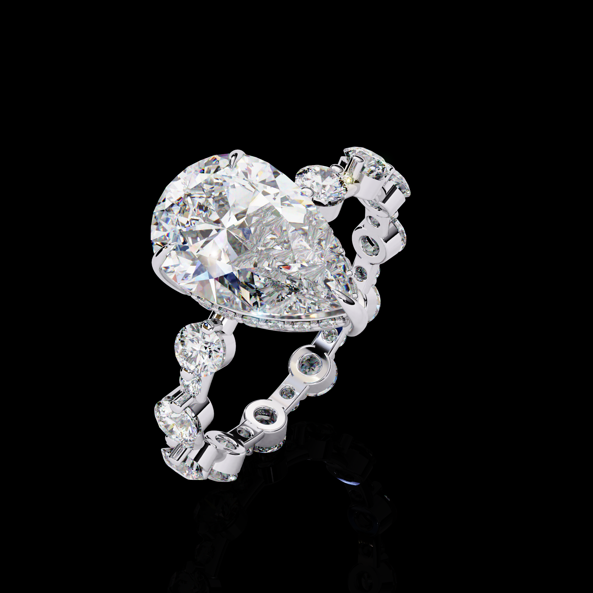 3 carats Solitaire ring with Diamond Ring