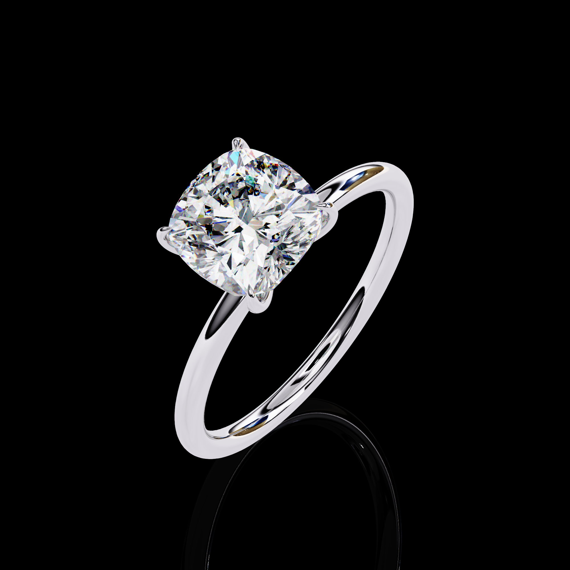 2.50 carats Solitaire Cushion Diamond Ring