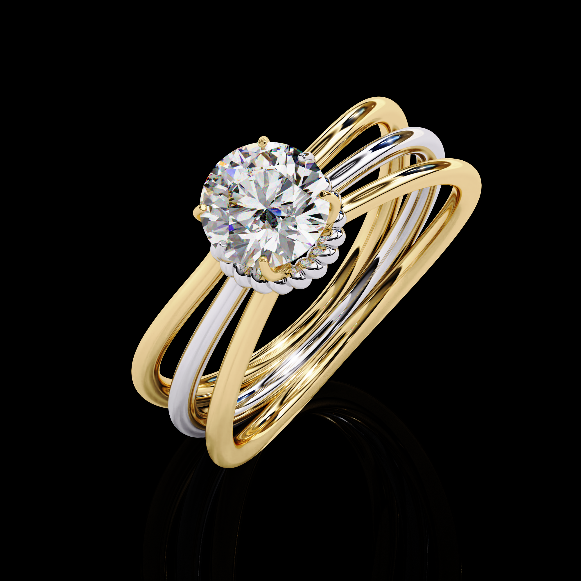 1 carat solitaire lab grown diamond ring