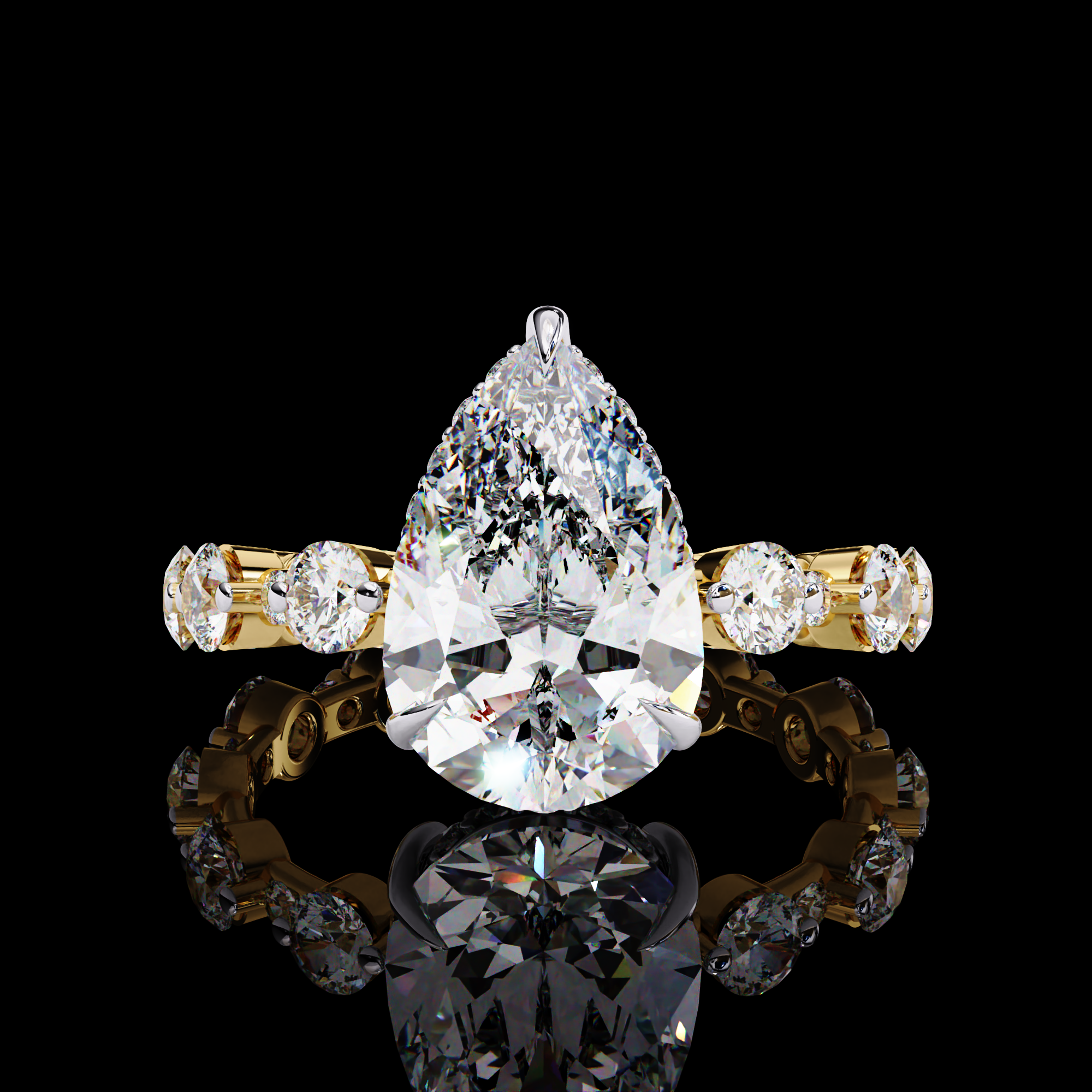 3 carats Solitaire ring with Diamond Ring