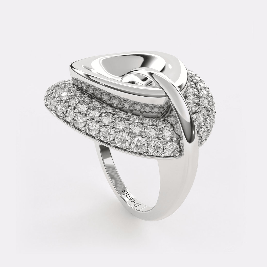 Curved Diamond Shell Ring