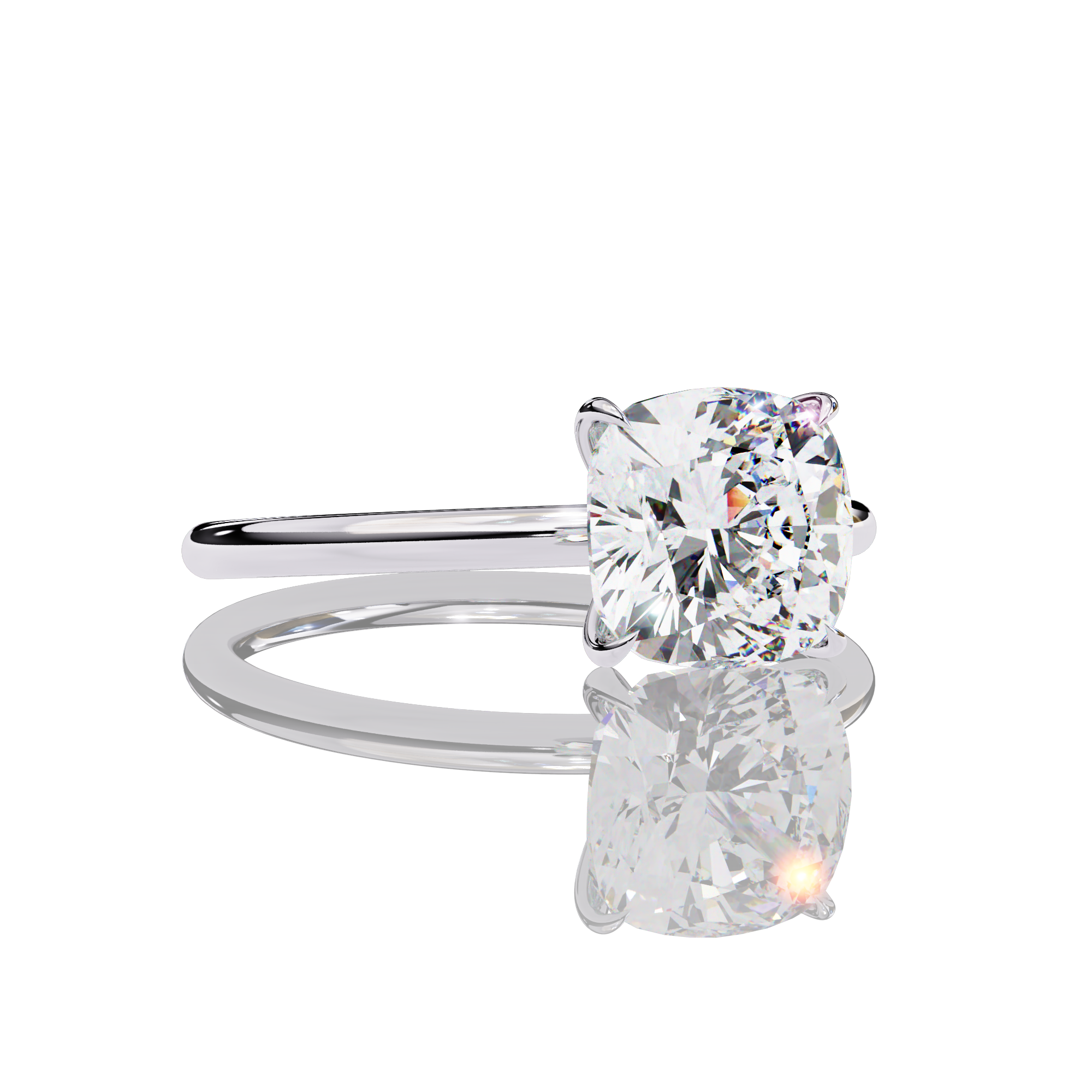 2.50 carats Solitaire Cushion Diamond Ring